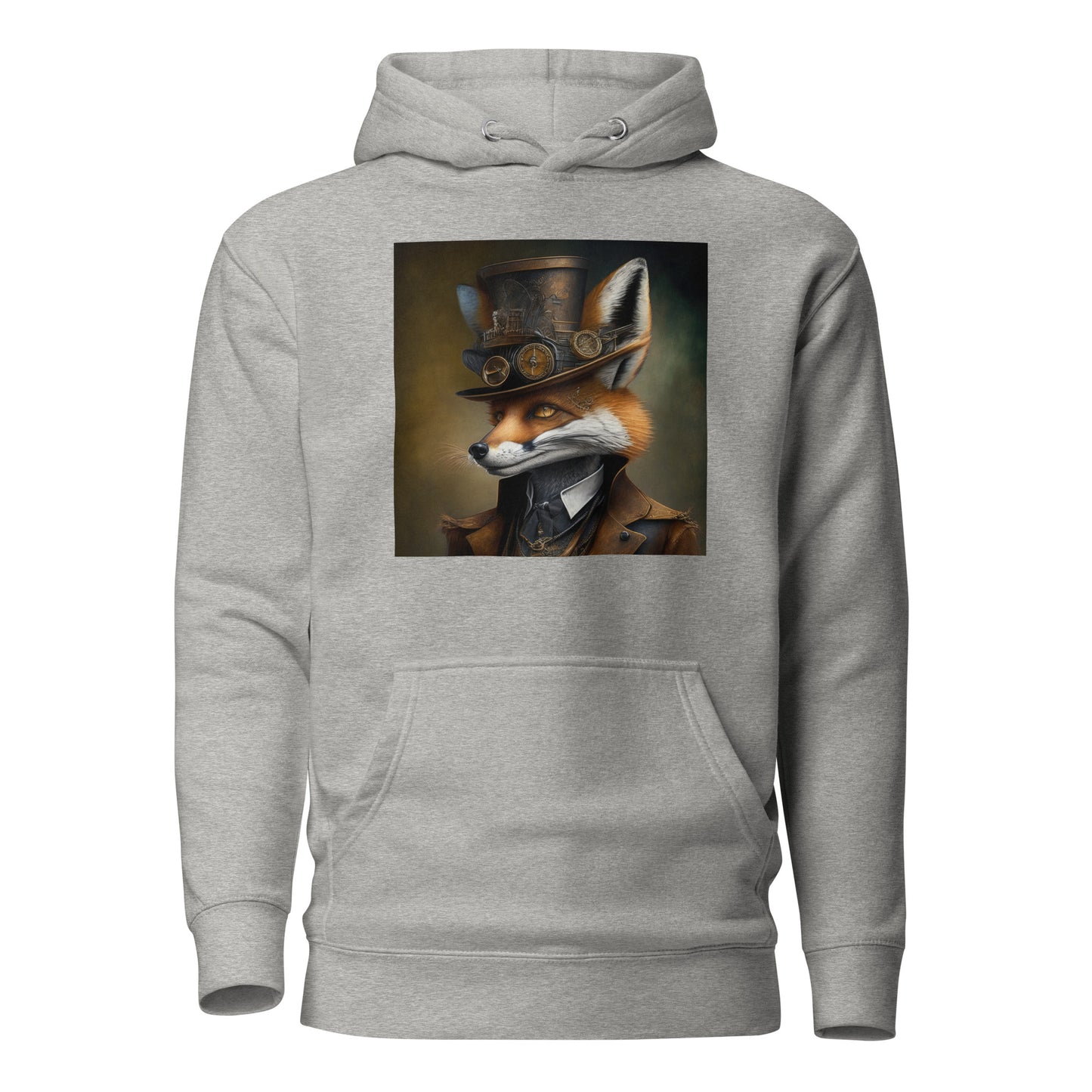 Gears & Genius Steampunk Fox Men's Hoodie Carbon Grey