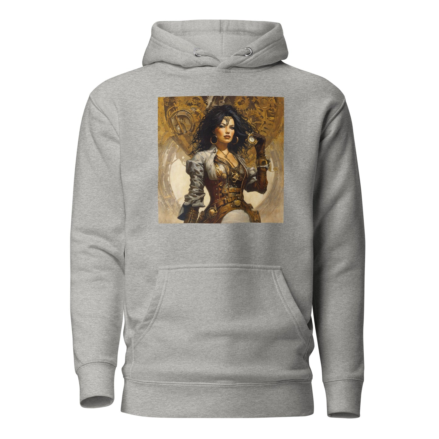 Steampunk Cowgirl Men's Hoodie Carbon Grey