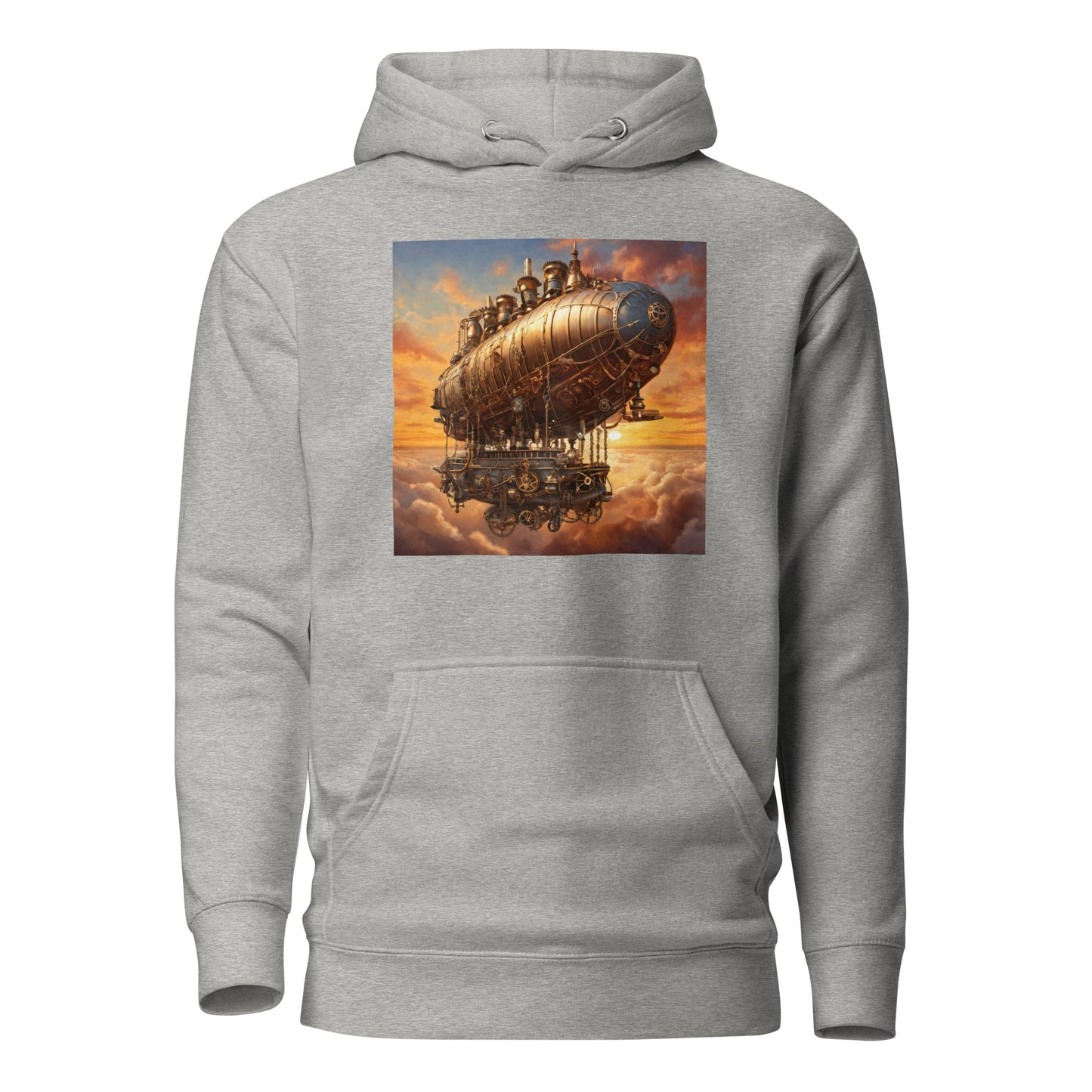 Amazing Airship Men's Steampunk Hoodie Carbon Grey