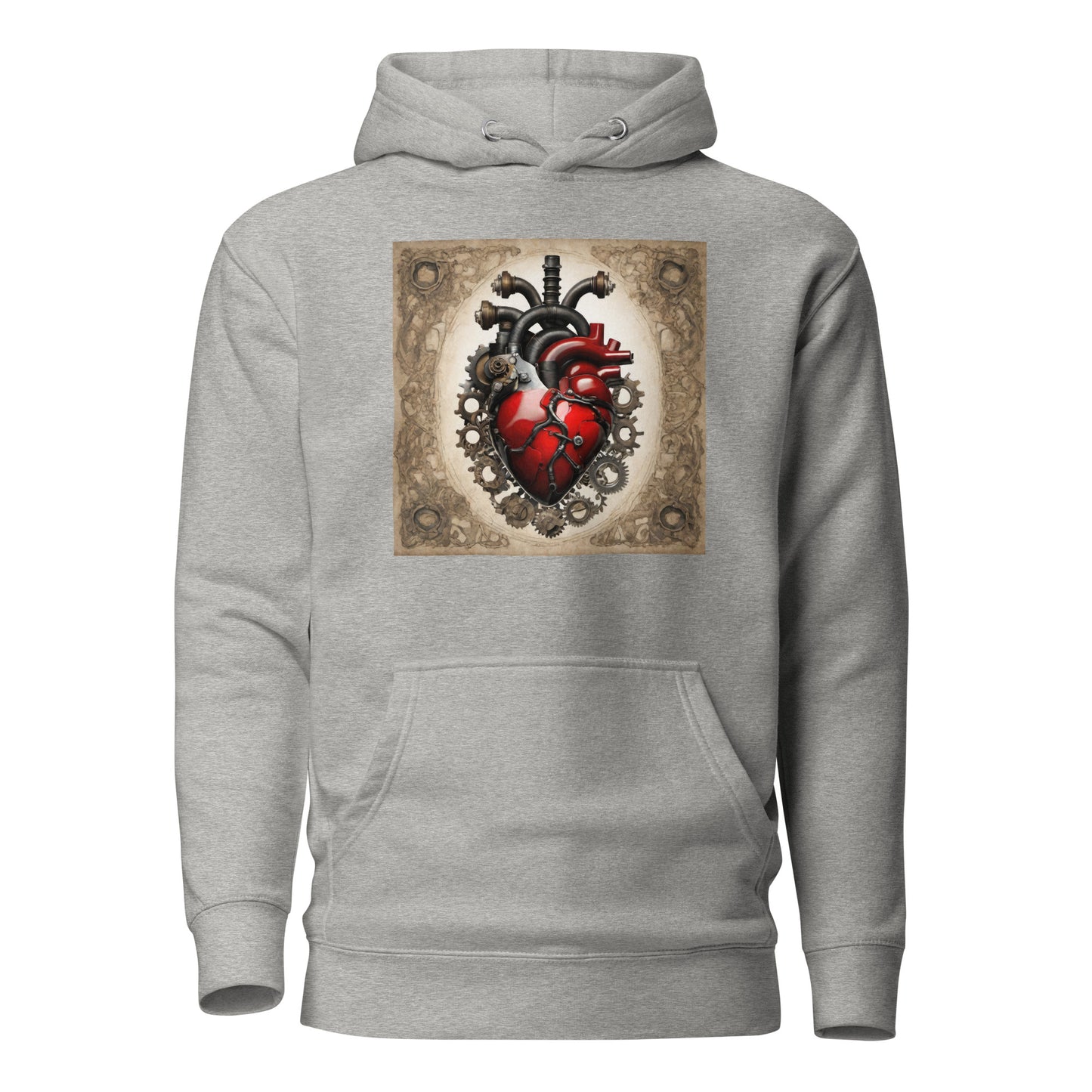 Gears Make My Blood Pump Men's Steampunk Hoodie Carbon Grey