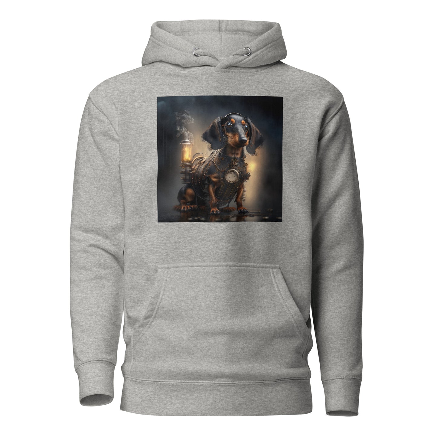 Pump Powered Pooch Men's Steampunk Hoodie Carbon Grey