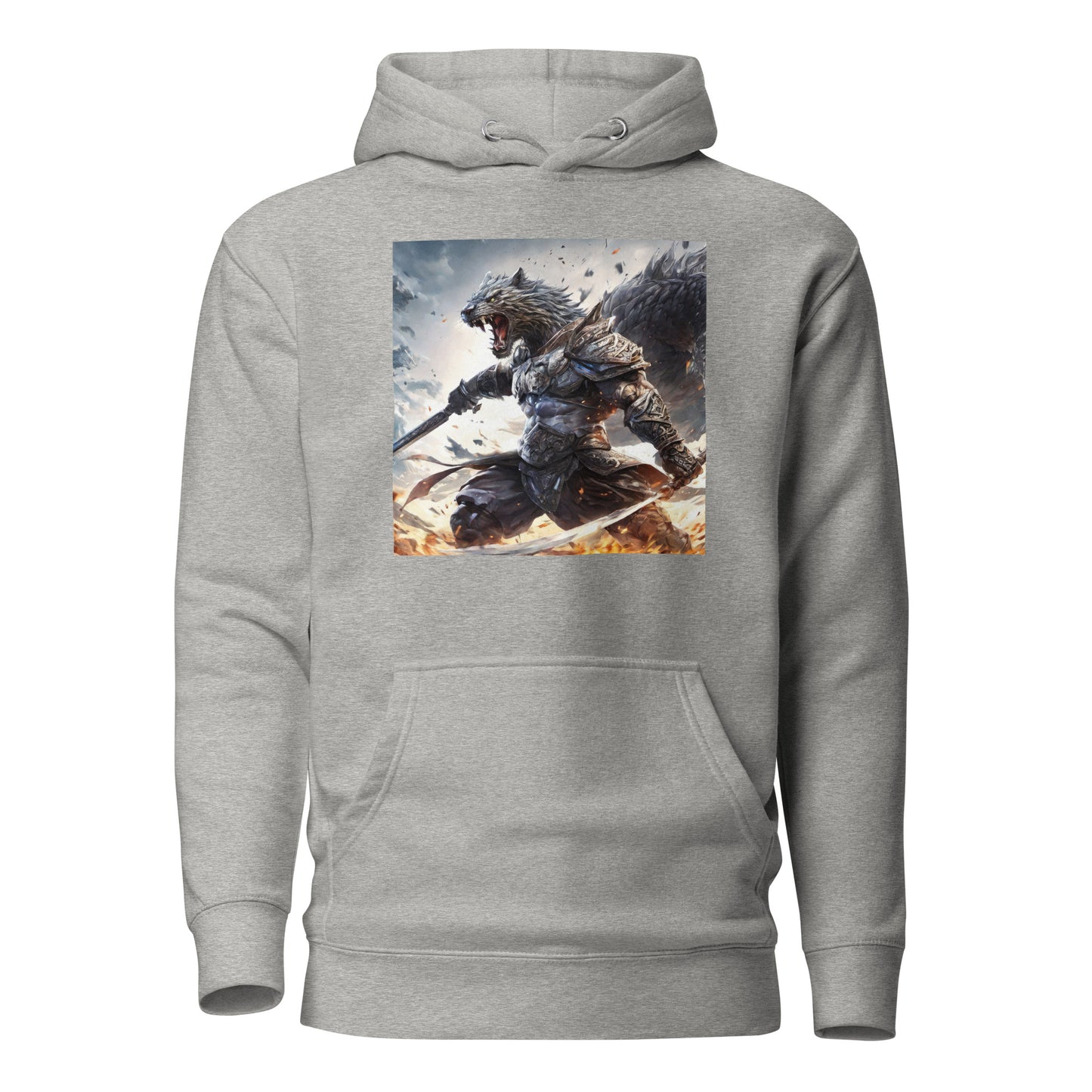 Raging Savage Men's Anime Hoodie Carbon Grey