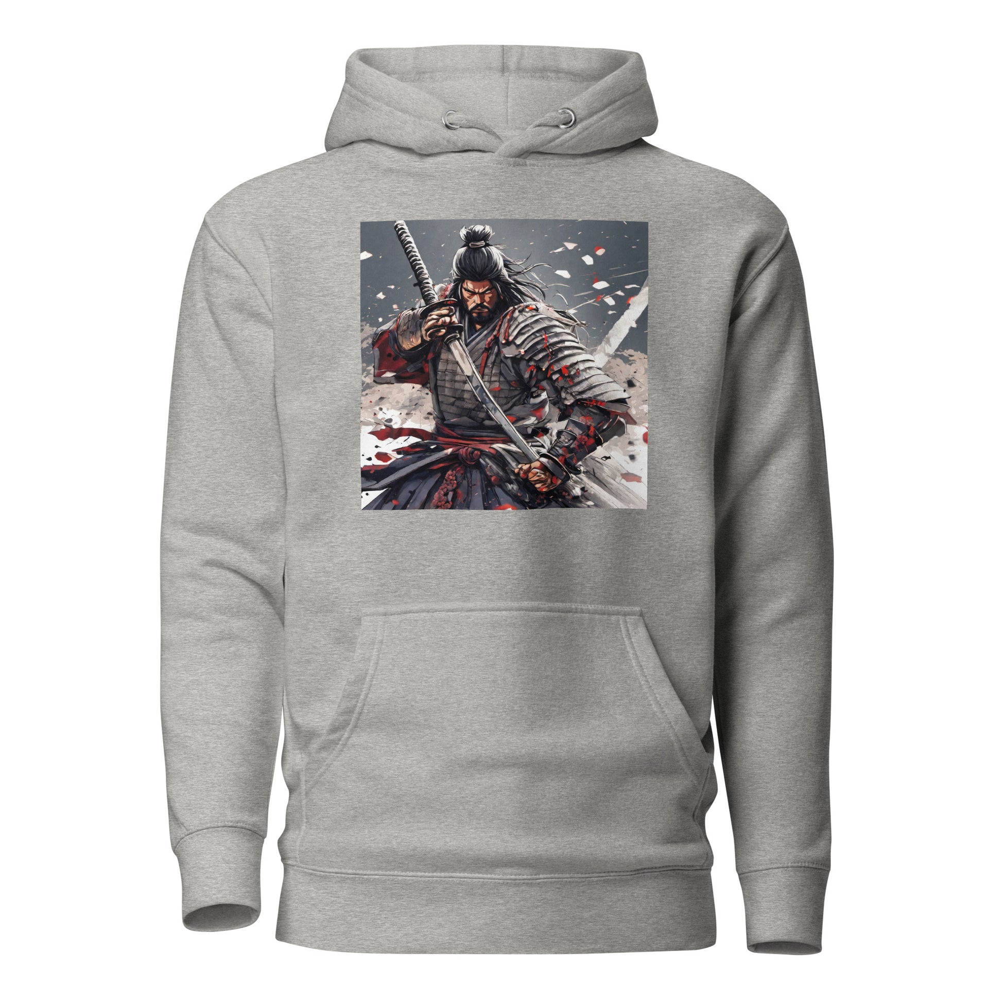 Fierce Samurai Men's Anime Hoodie Carbon Grey