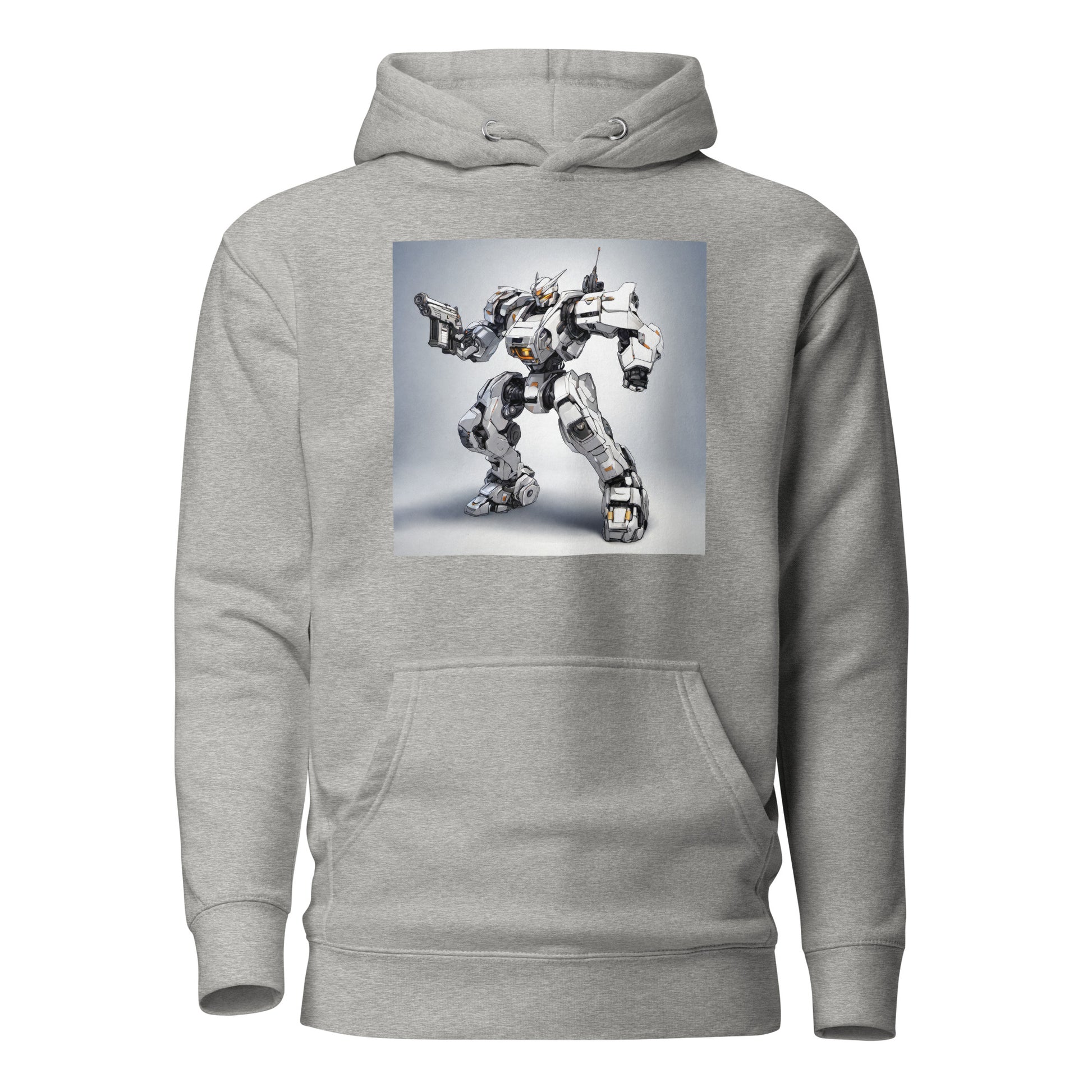 Cybernetic Machine Men's Anime Hoodie Carbon Grey