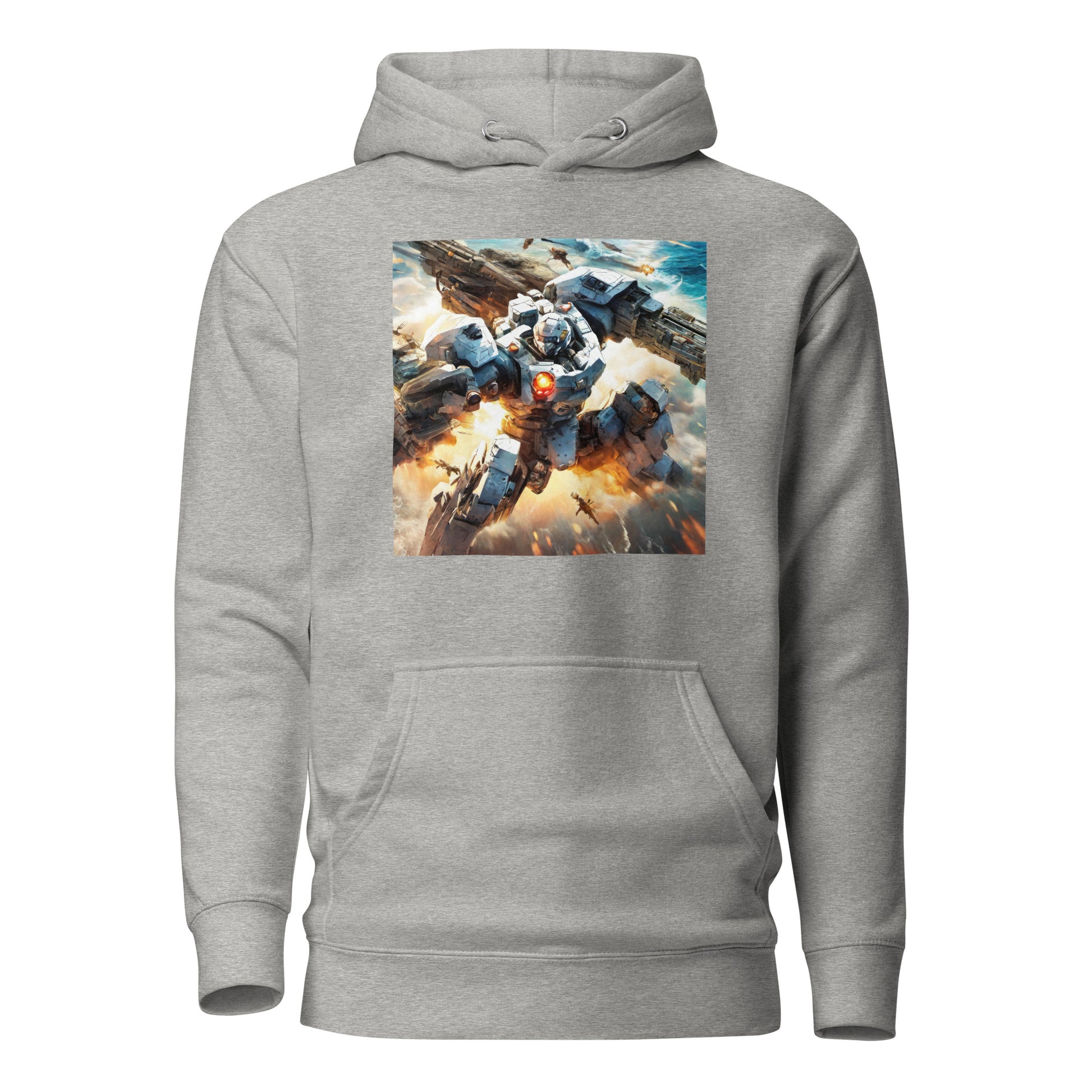 Bot in Battle Men's Anime Hoodie Carbon Grey