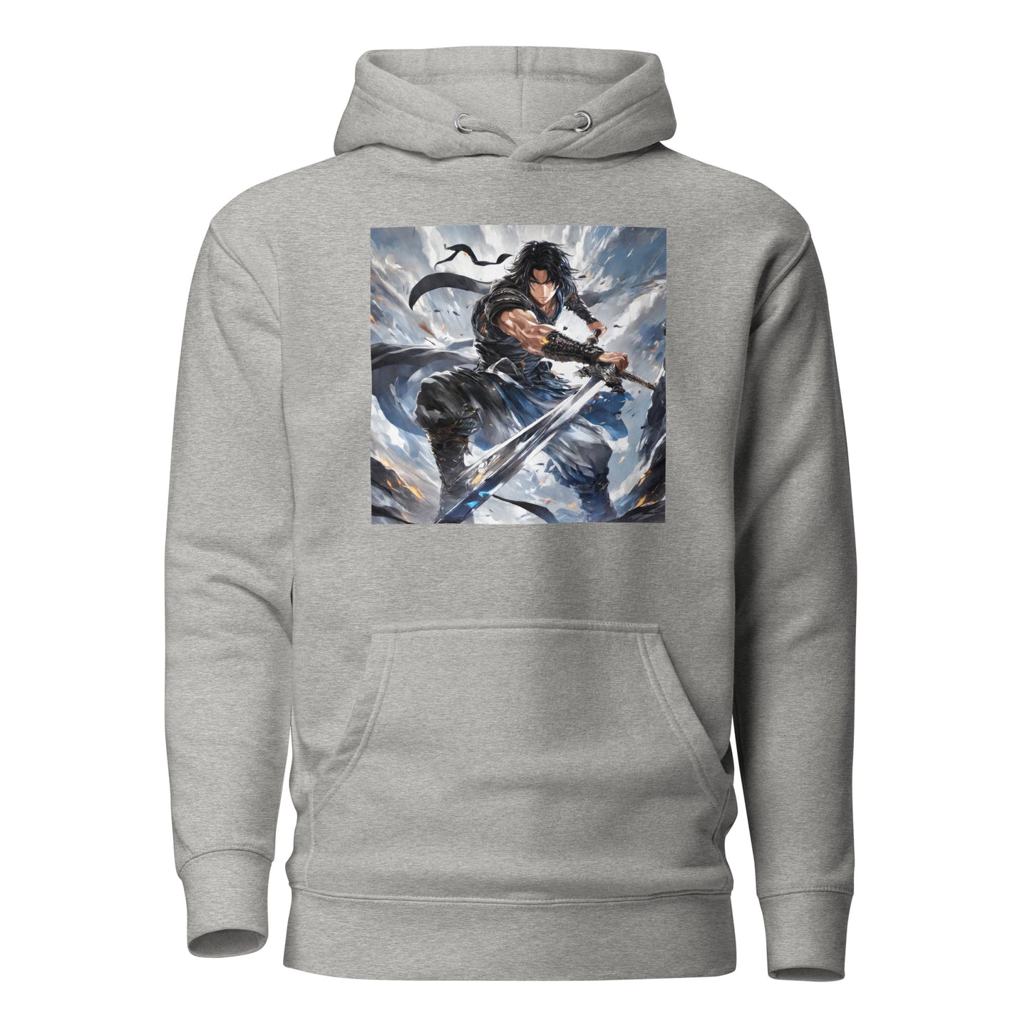 Victory is Mine Men's Anime Hoodie Carbon Grey