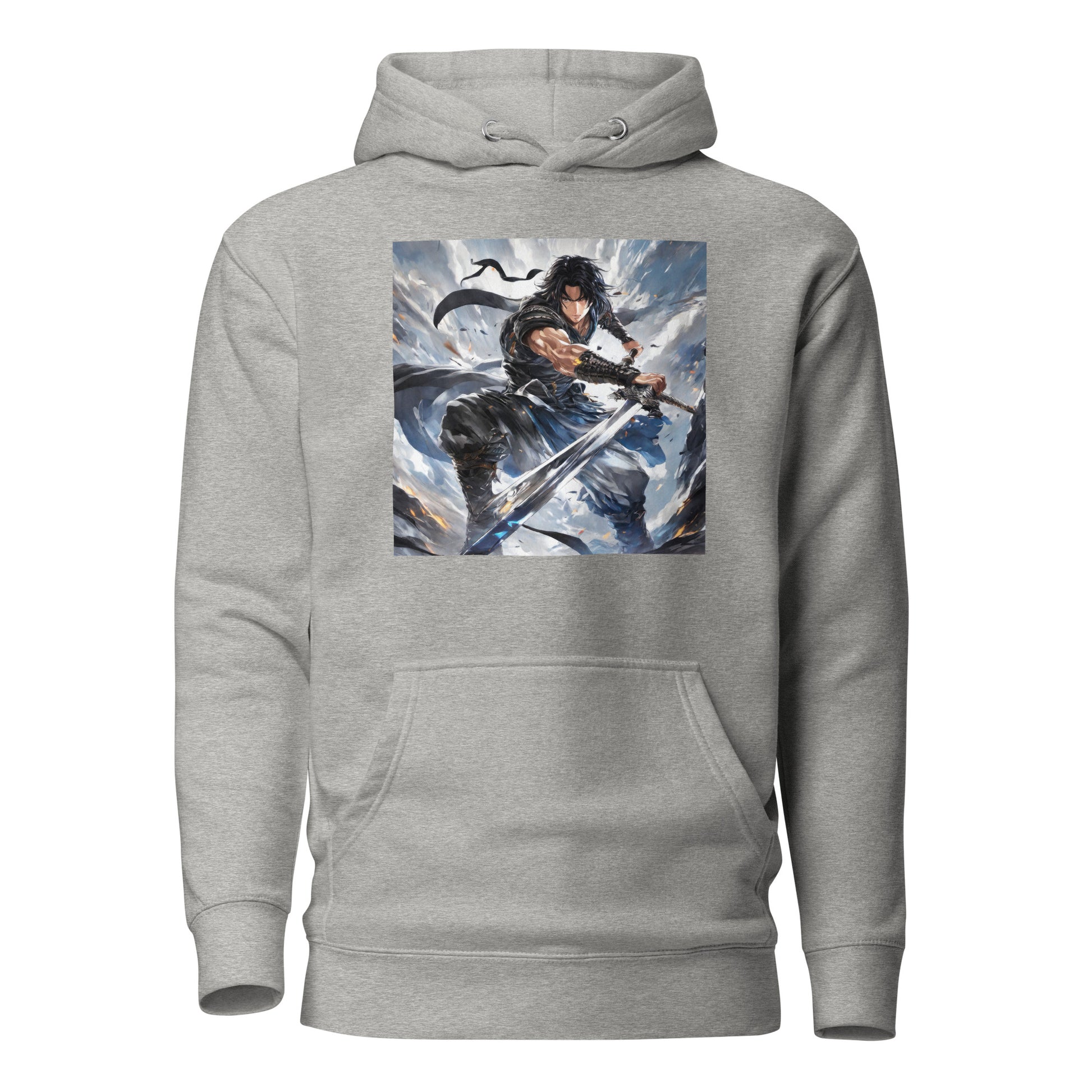 Victory is Mine Men's Anime Hoodie Carbon Grey