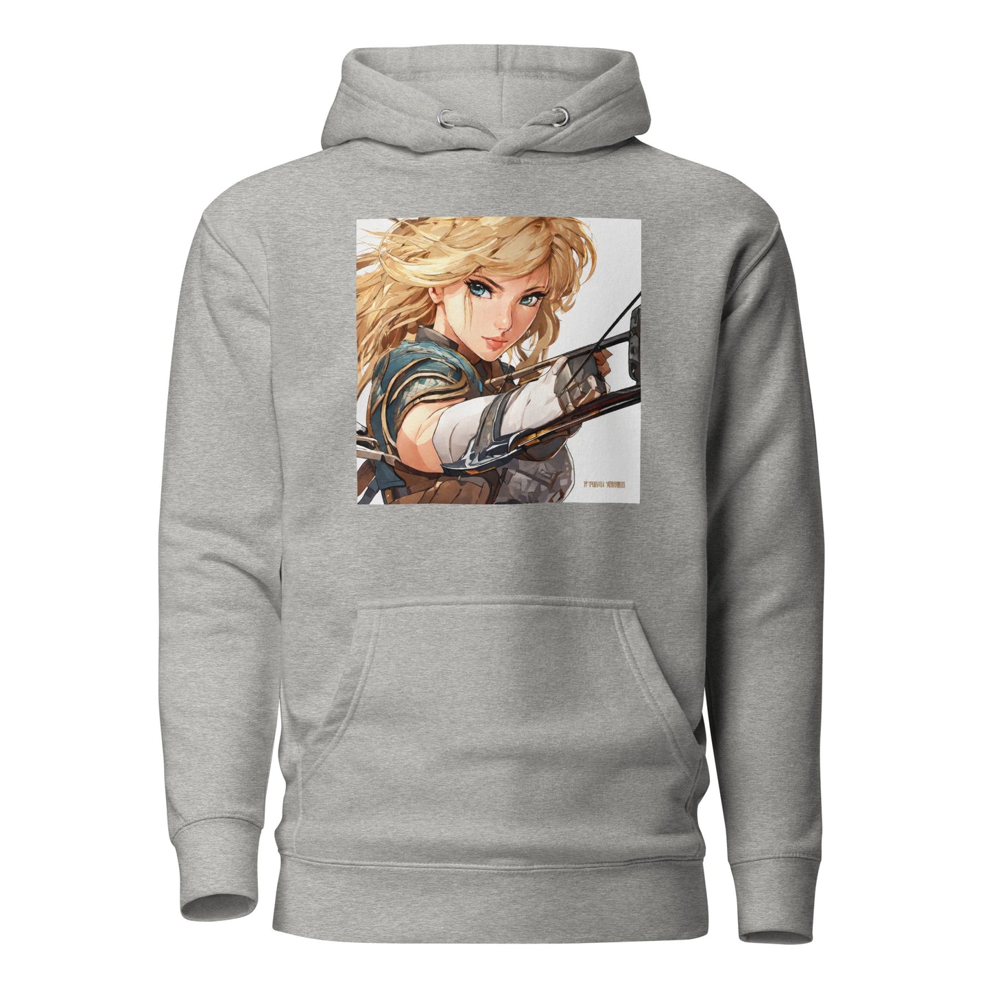 Fierce Shieldmaiden Men's Anime Hoodie Carbon Grey