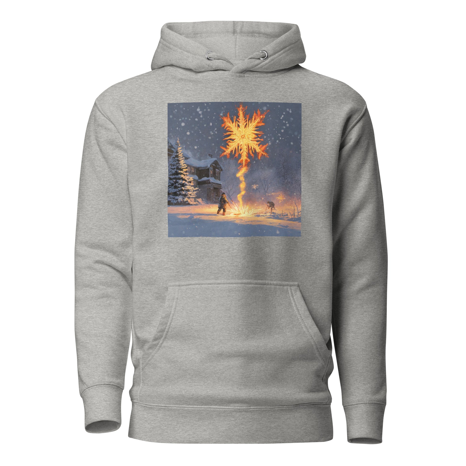 Fire from Ice Snowflake Men's Anime Hoodie Carbon Grey