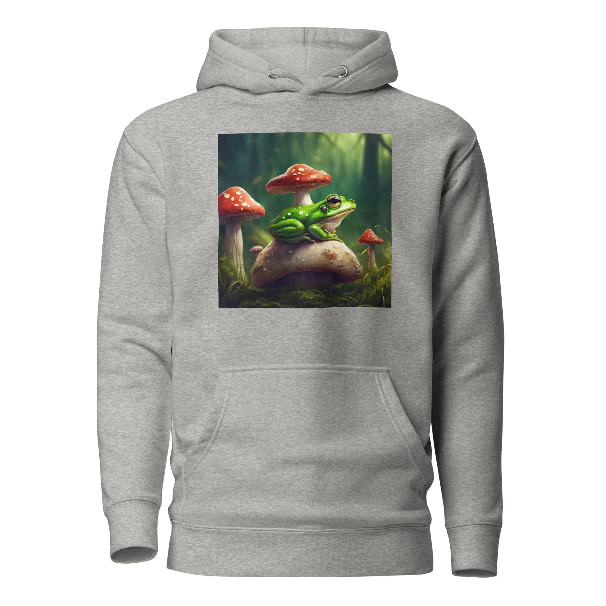 Frog & Shrooms Men's Animal Hoodie Carbon Grey