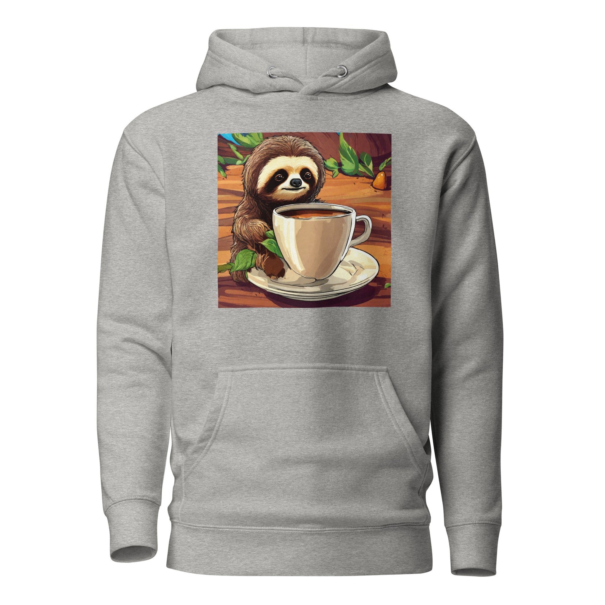 Slow Morning Men's Funny Sloth Hoodie Carbon Grey