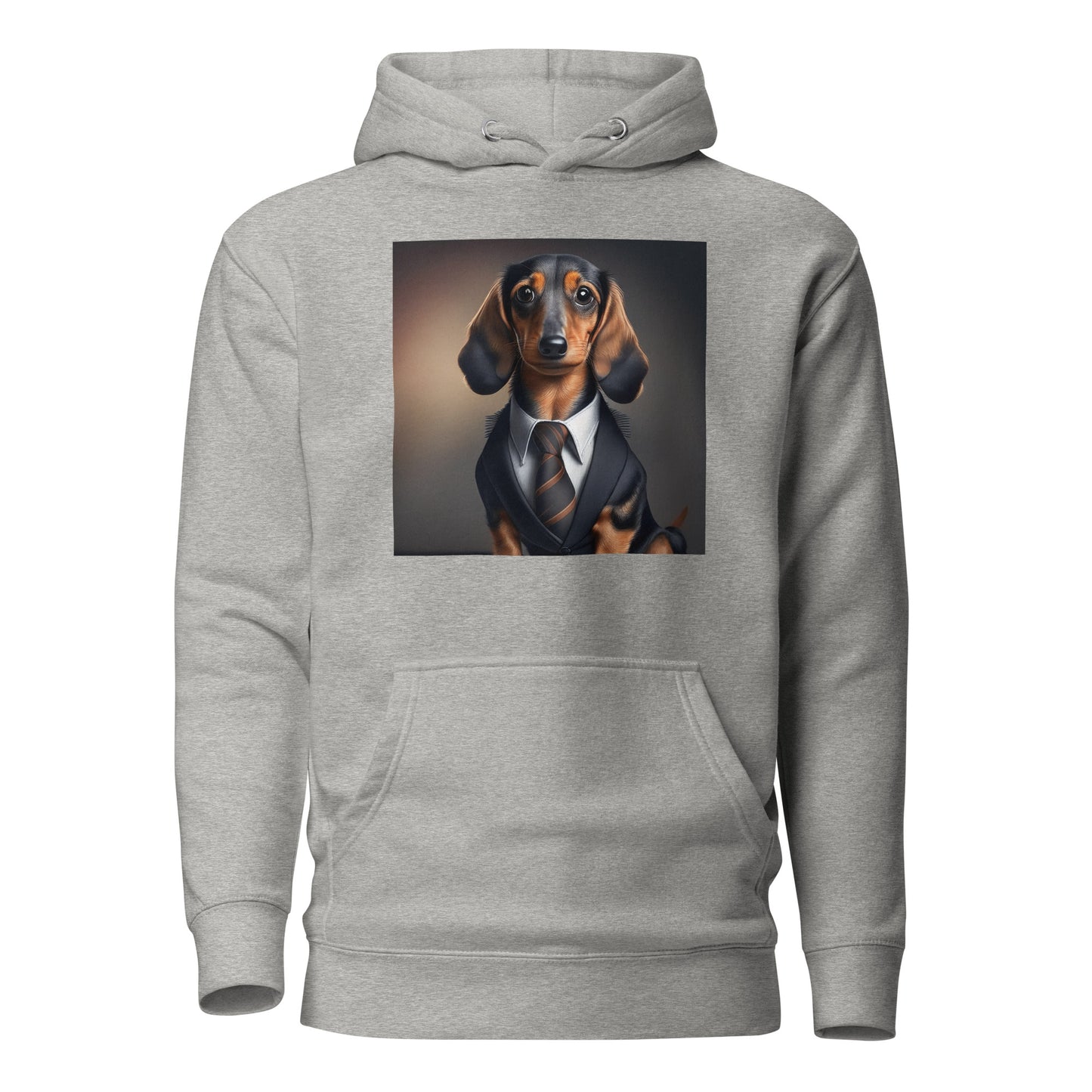 Dapper Dachshund Men's Dog Lover Hoodie Carbon Grey