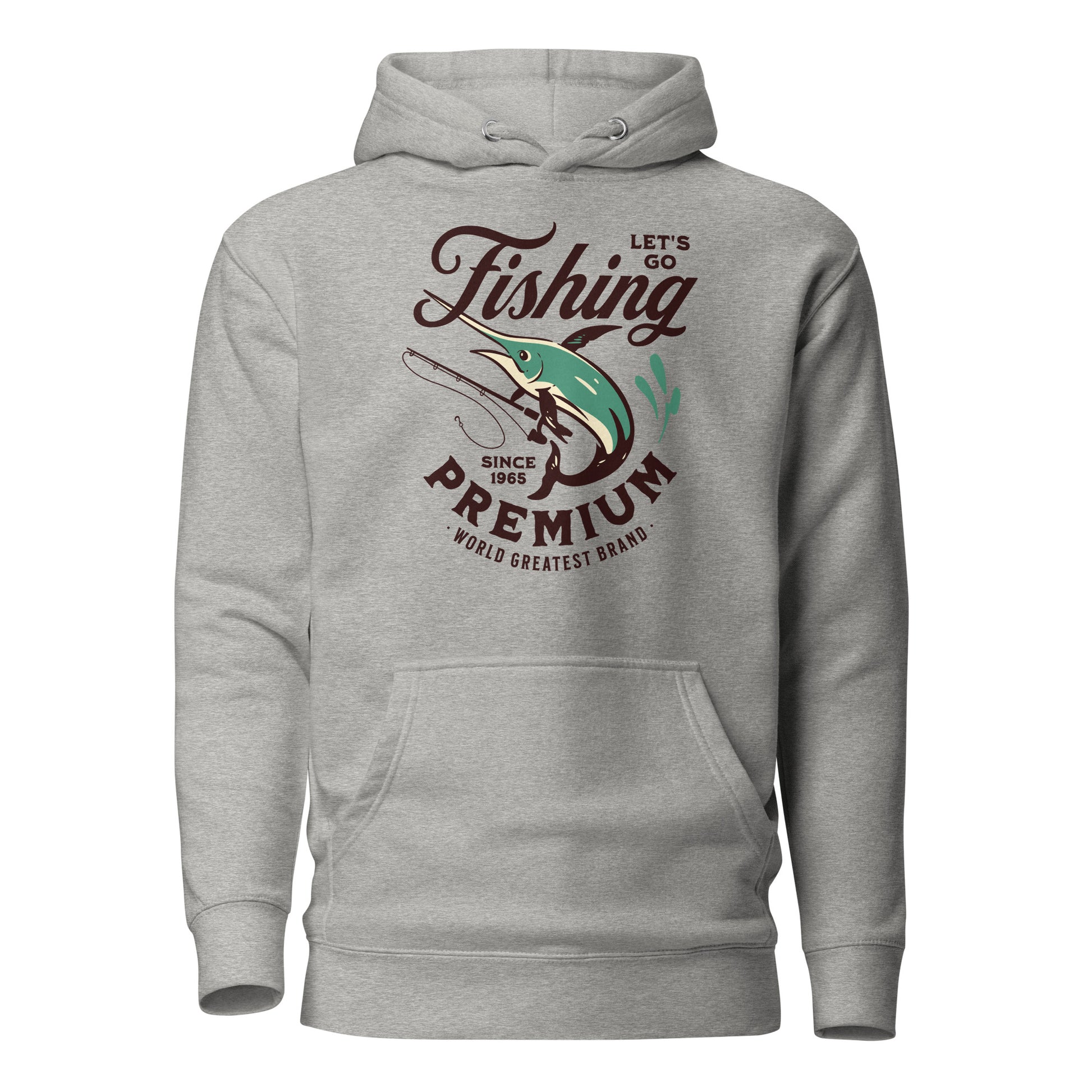 Let's Go Fishing Hoodie Gift for Dad Carbon Grey