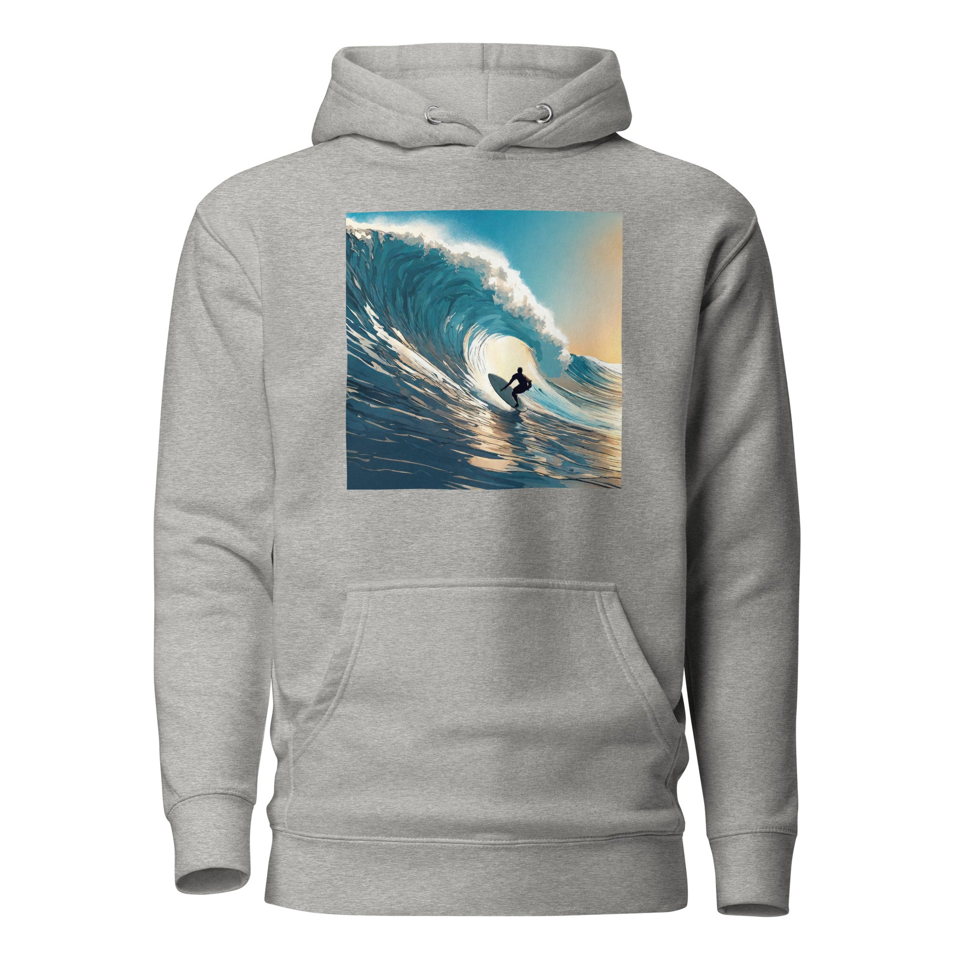 Catching Waves Surfing Men's Hoodie Carbon Grey