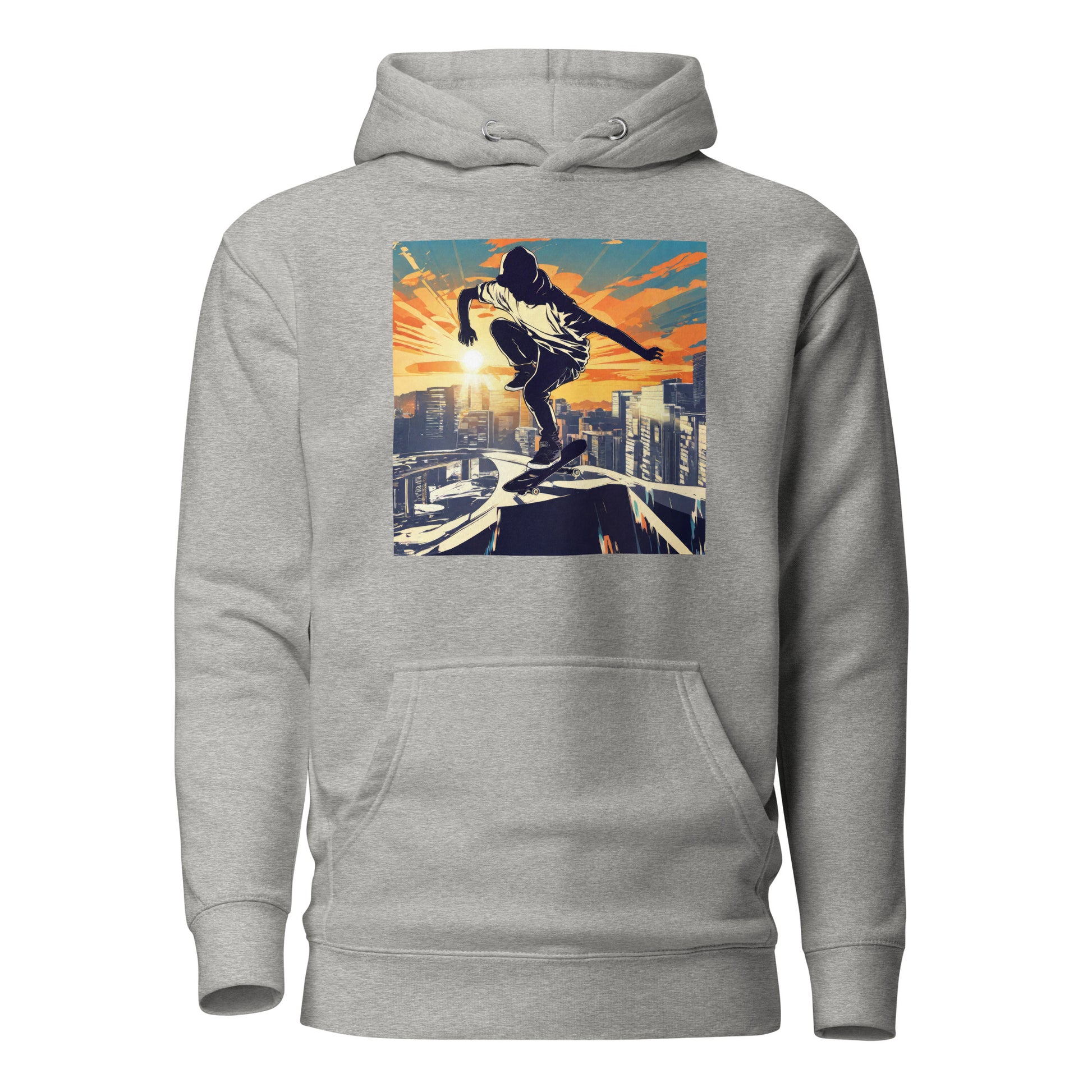 Skateboarding in the City Men's Graphic Hoodie Carbon Grey