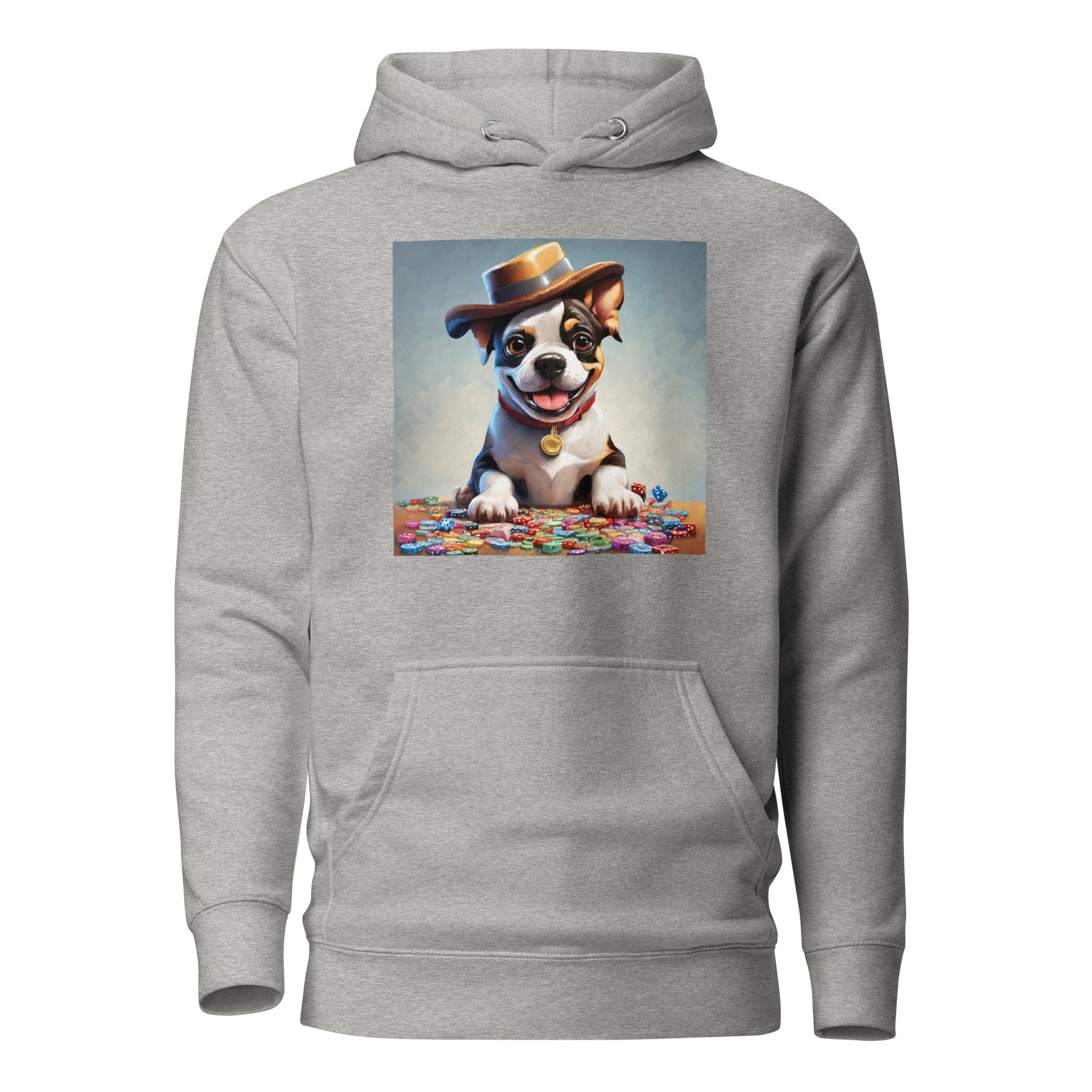 Lucky Dog Poker Night Men's Hoodie Carbon Grey