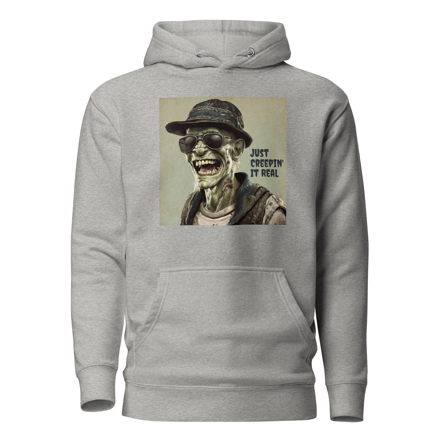 Just Creepin' It Real Men's Zombie Hoodie for Halloween Carbon Grey