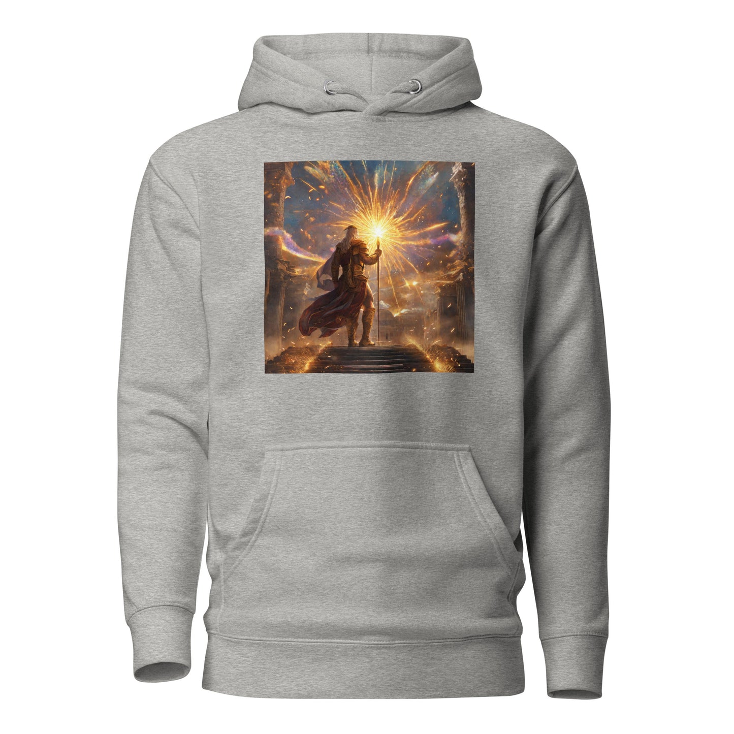 Zeus Creating Fireworks Men's 4th of July Hoodie Carbon Grey