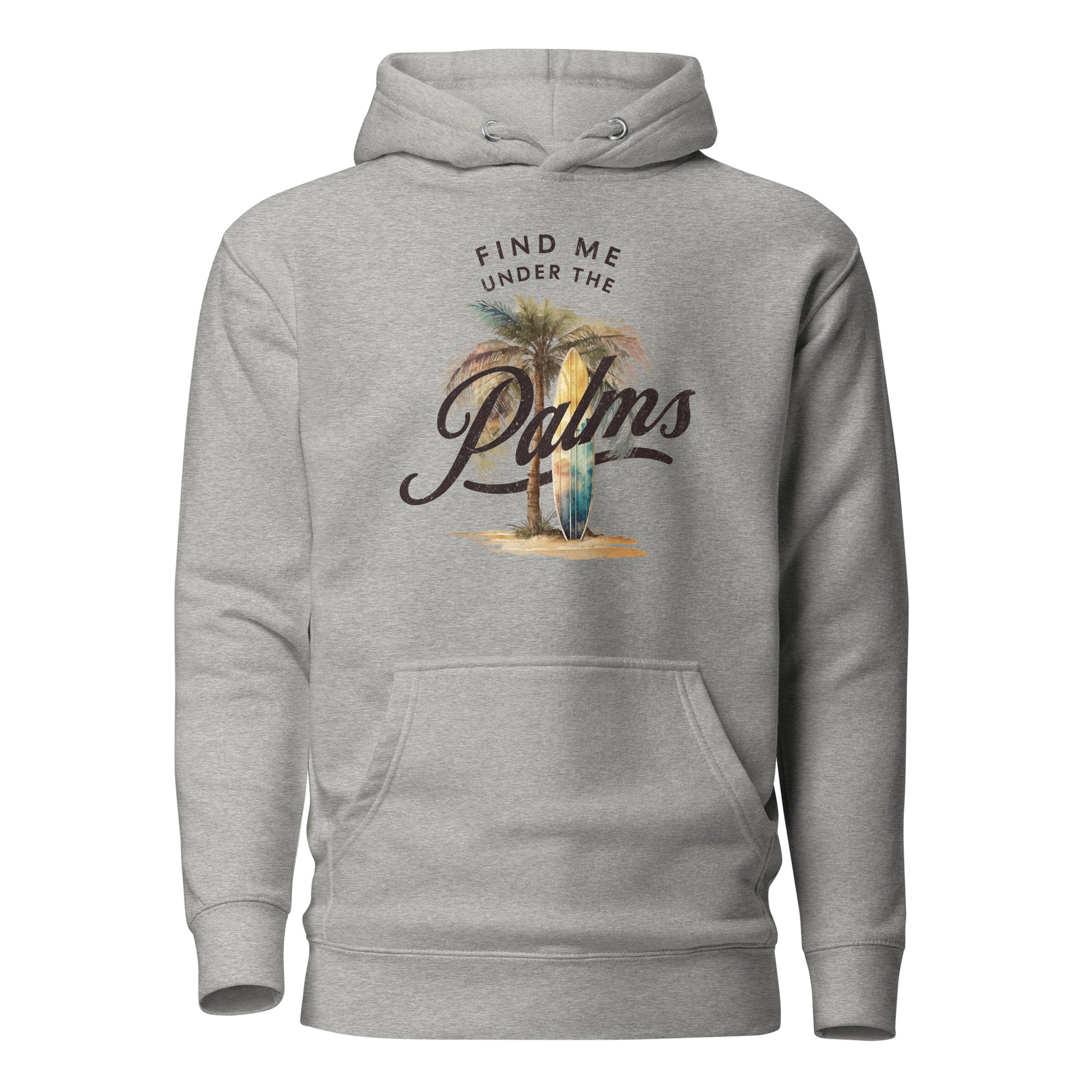 Find Me Under the Palms Men's Summer Hoodie Carbon Grey