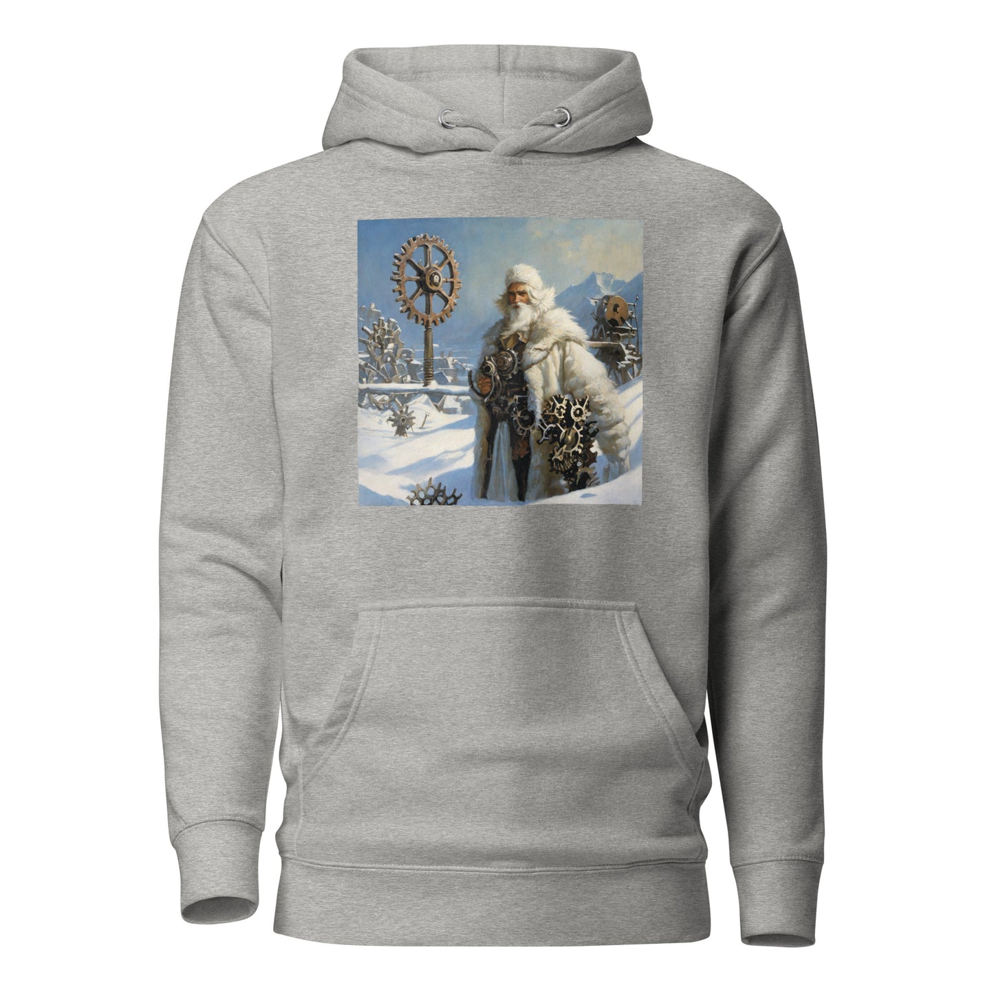 Frosty St Nick Santa Winter Christmas Hoodie for Men Carbon Grey