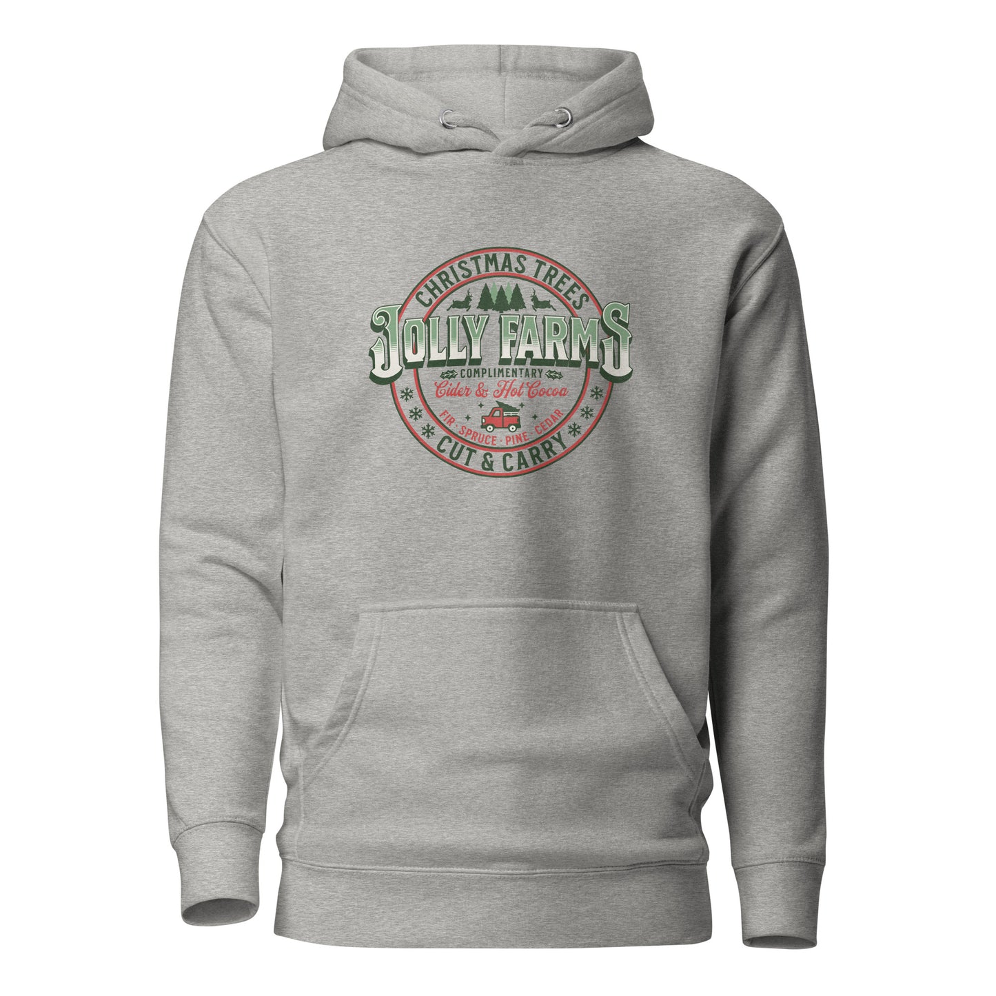 Jolly Farms Christmas Trees Men's Holiday Hoodie Carbon Grey