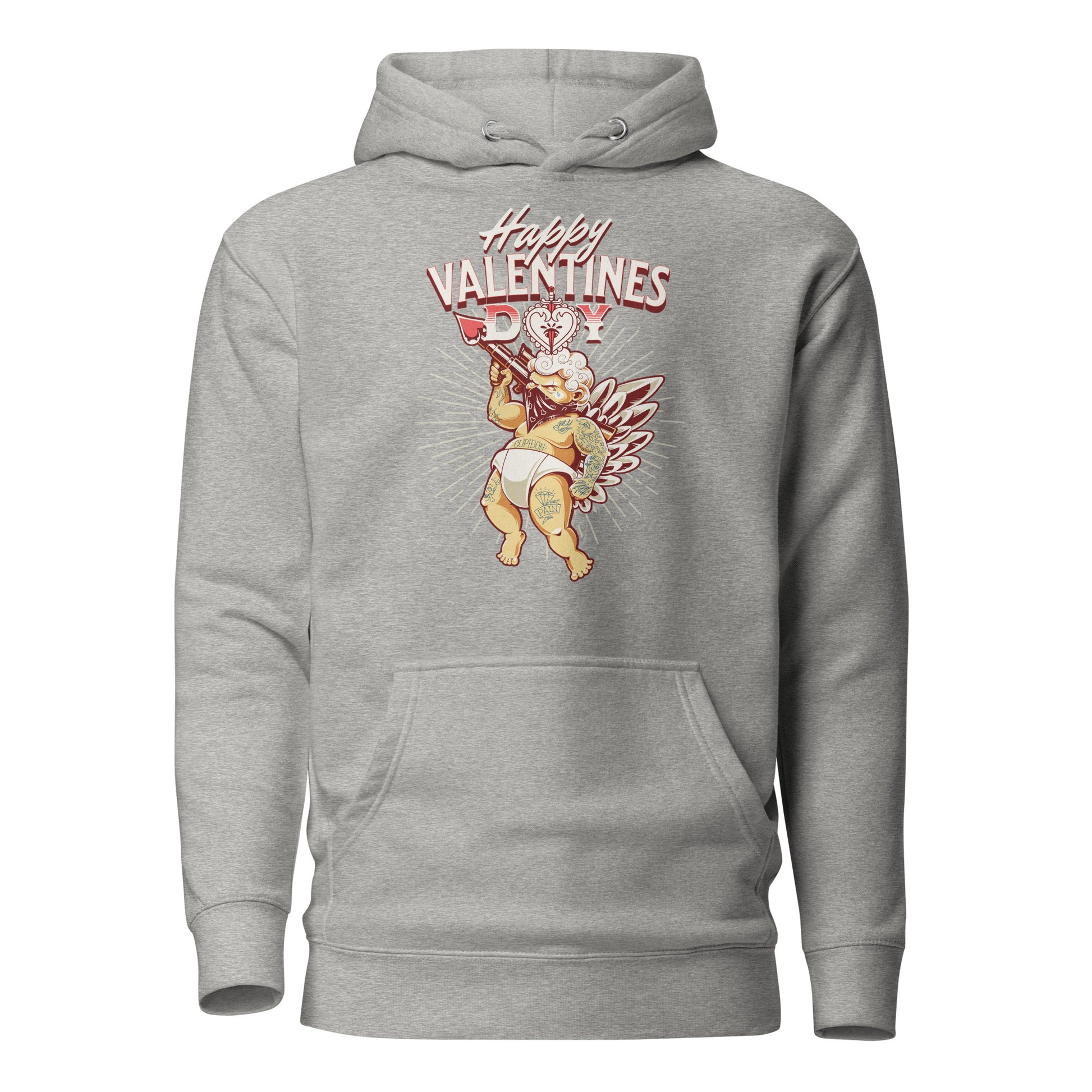 Inked Cupid Men's Valentine's Day Hoodie Carbon Grey