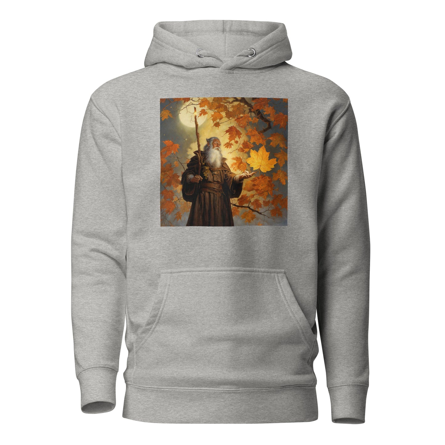 Mage Conjuring Fall Leaves Men's Hoodie Carbon Grey