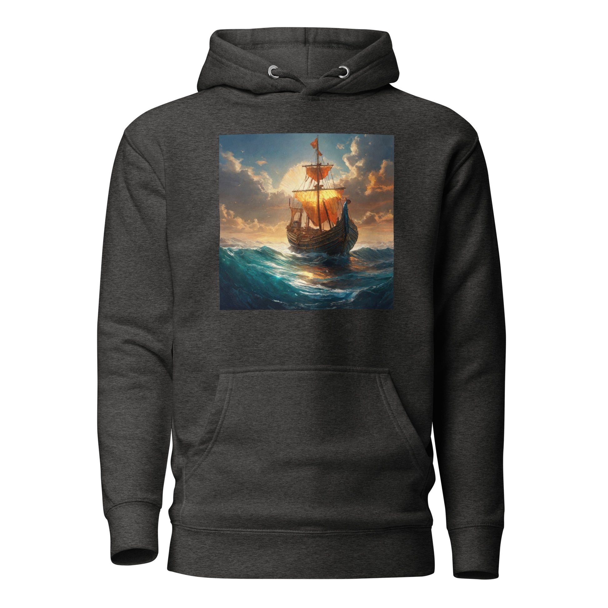 Sunset Ship Men's Hoodie Charcoal Heather