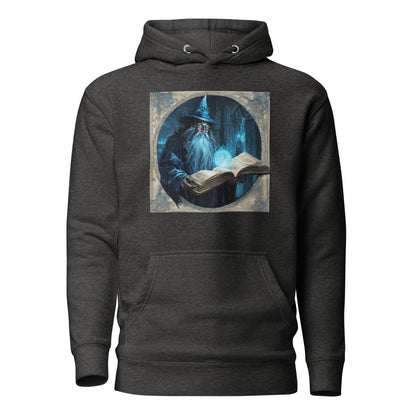 Wizard with Spell Book Men's Hoodie Charcoal Heather