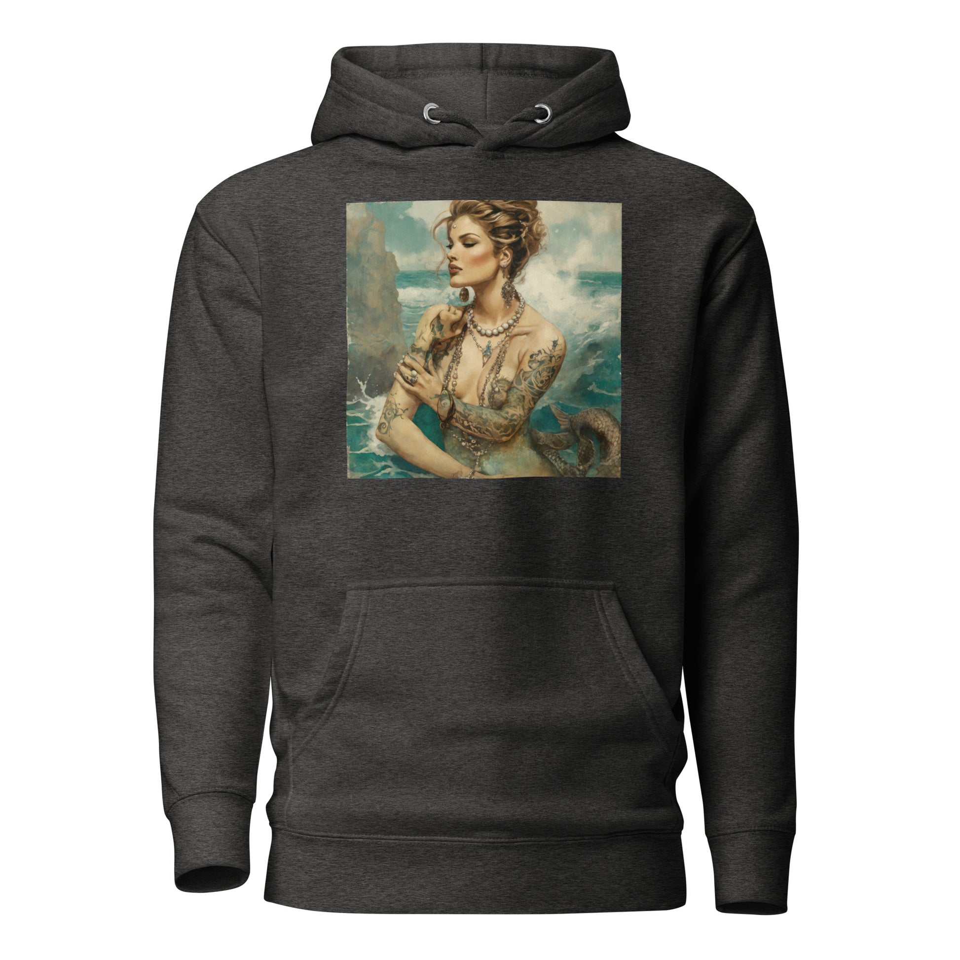 Mermaid with Tattoos Men's Hoodie Charcoal Heather