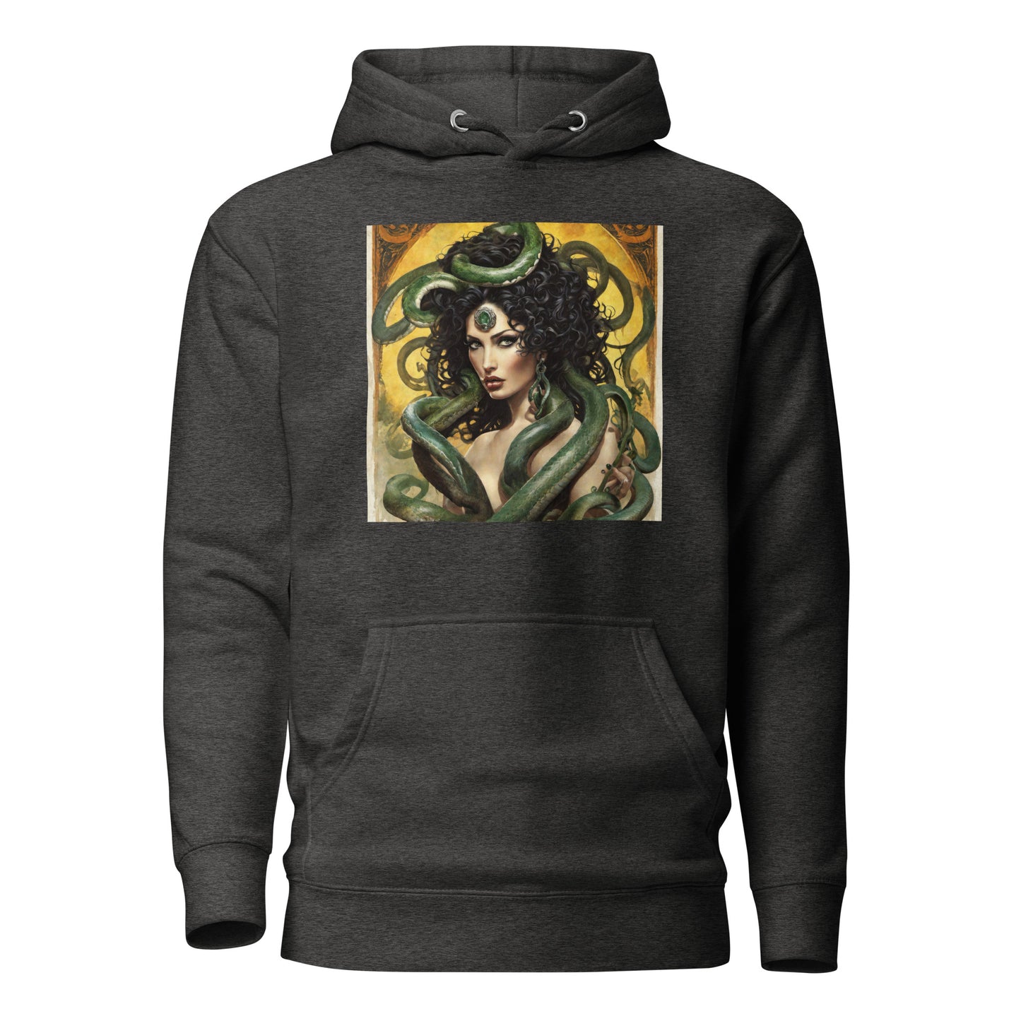 Enchanting Medusa Men's Mythology Hoodie Charcoal Heather