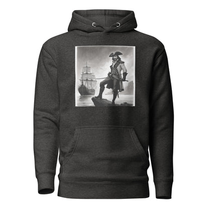 Captain Hook on the High Seas Men's Fairy Tale Hoodie Charcoal Heather