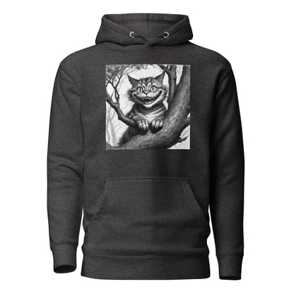 Cheshire Cat in a Tree Men's Alice in Wonderland Hoodie Charcoal Heather