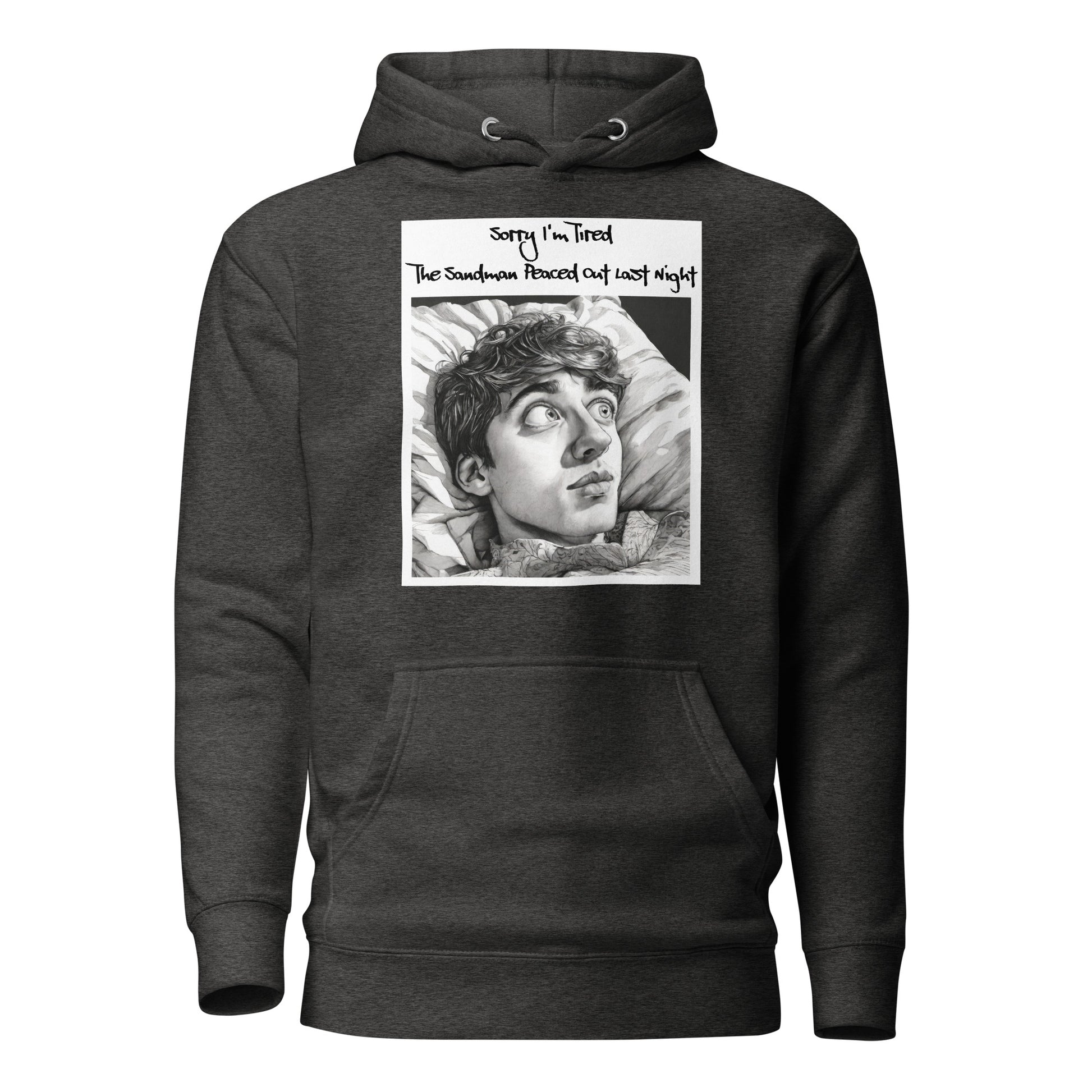 Sandman Peaced Out Men's Funny Hoodie Charcoal Heather