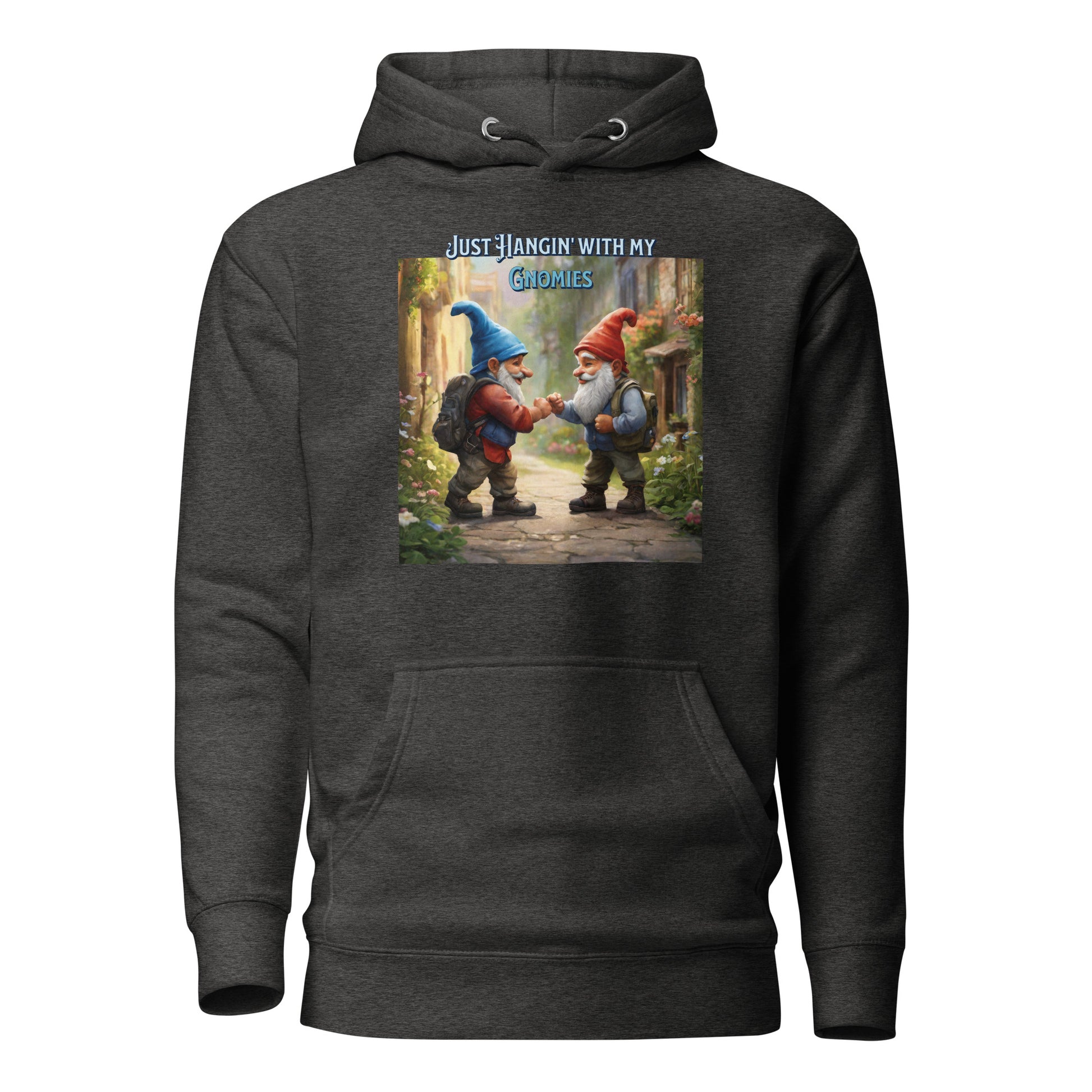 Just Hangin' with my Gnomies Men's Funny Hoodie Charcoal Heather