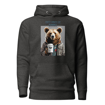 Coffee Makes Life Bearable Men's Funny Hoodie Charcoal Heather