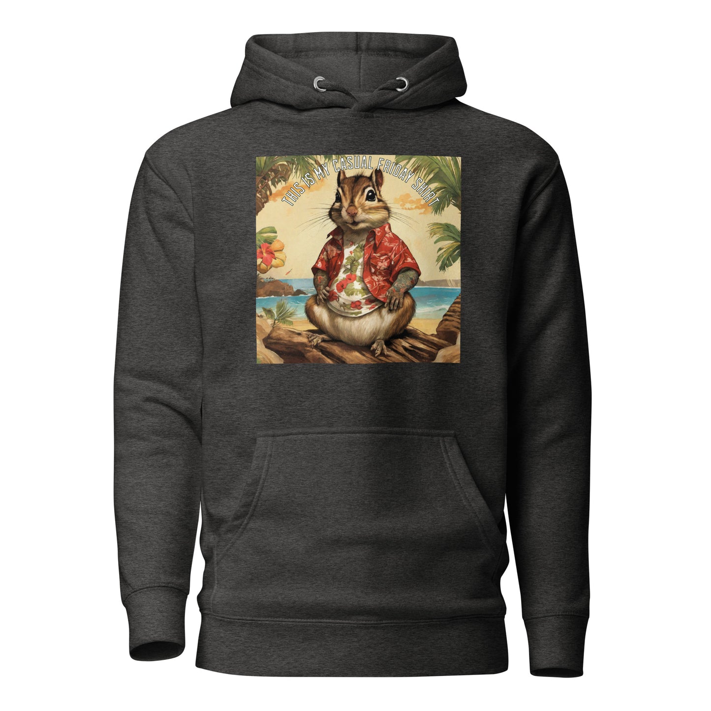 Casual Friday Squirrel Men's Funny Hoodie Charcoal Heather