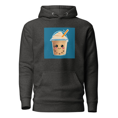 Boba Bubble Milk Tea Men's Funny Hoodie Charcoal Heather