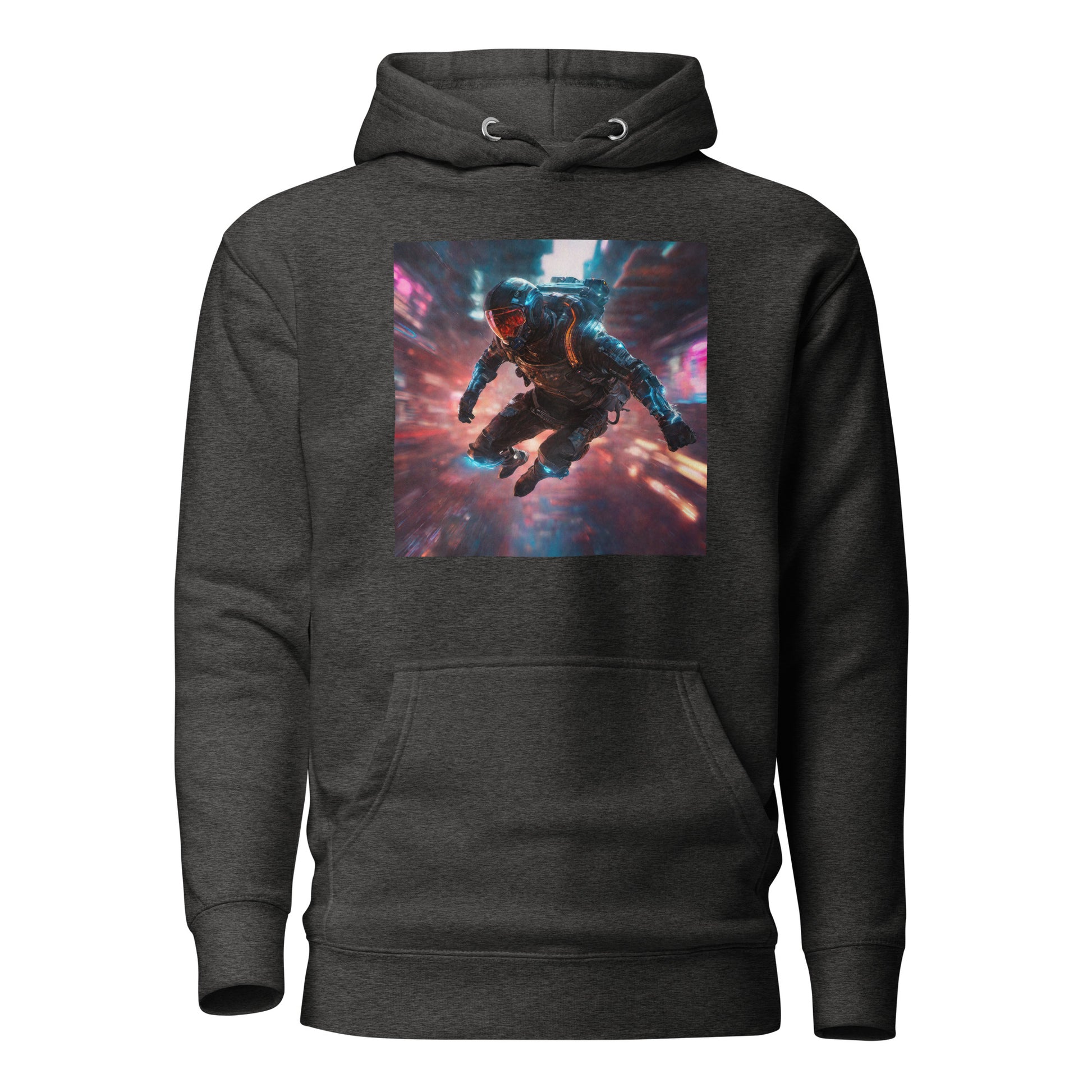 Cyberpunk Spaceman Men's Hoodie Charcoal Heather