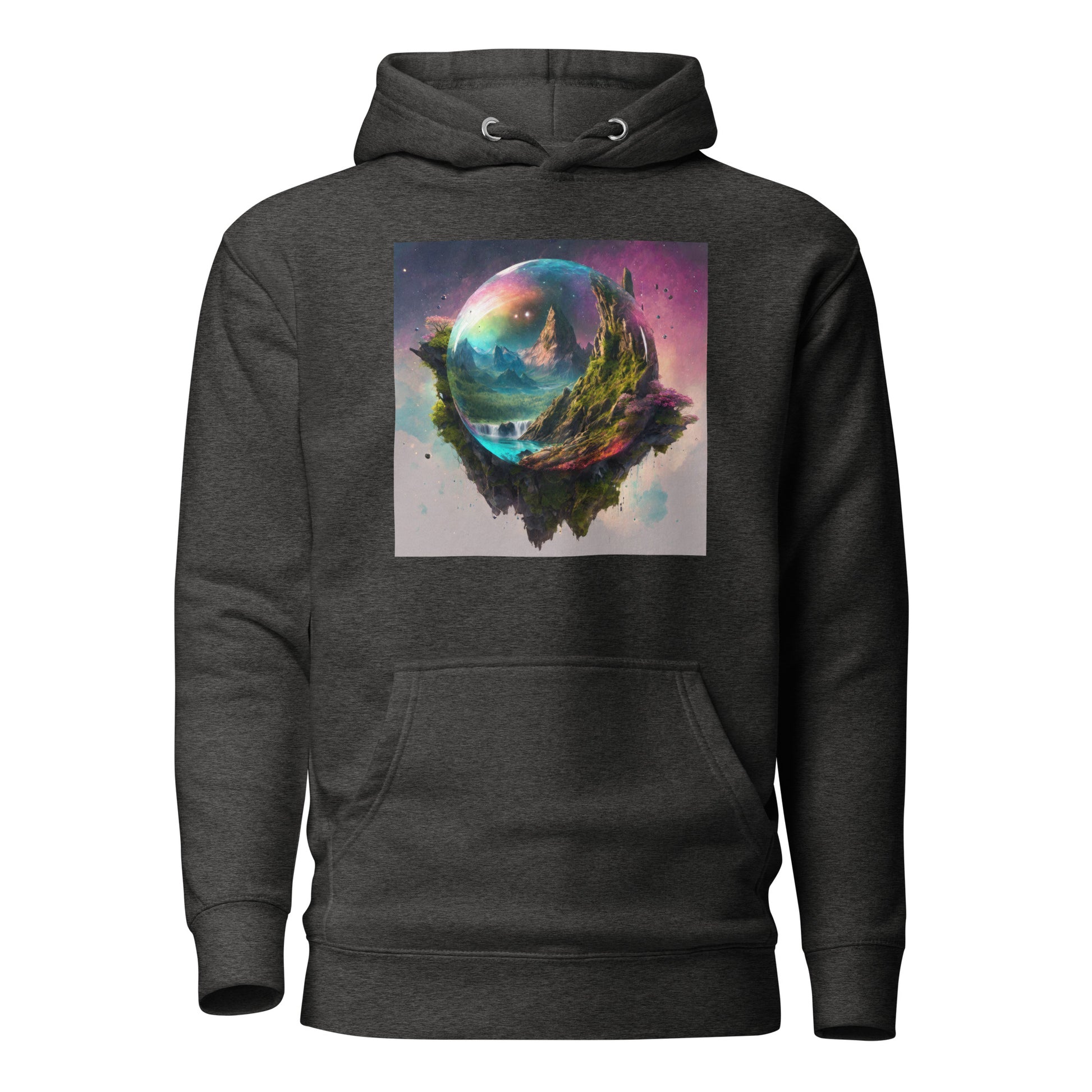 Bubble in Space Men's Sci-Fi Hoodie Charcoal Heather