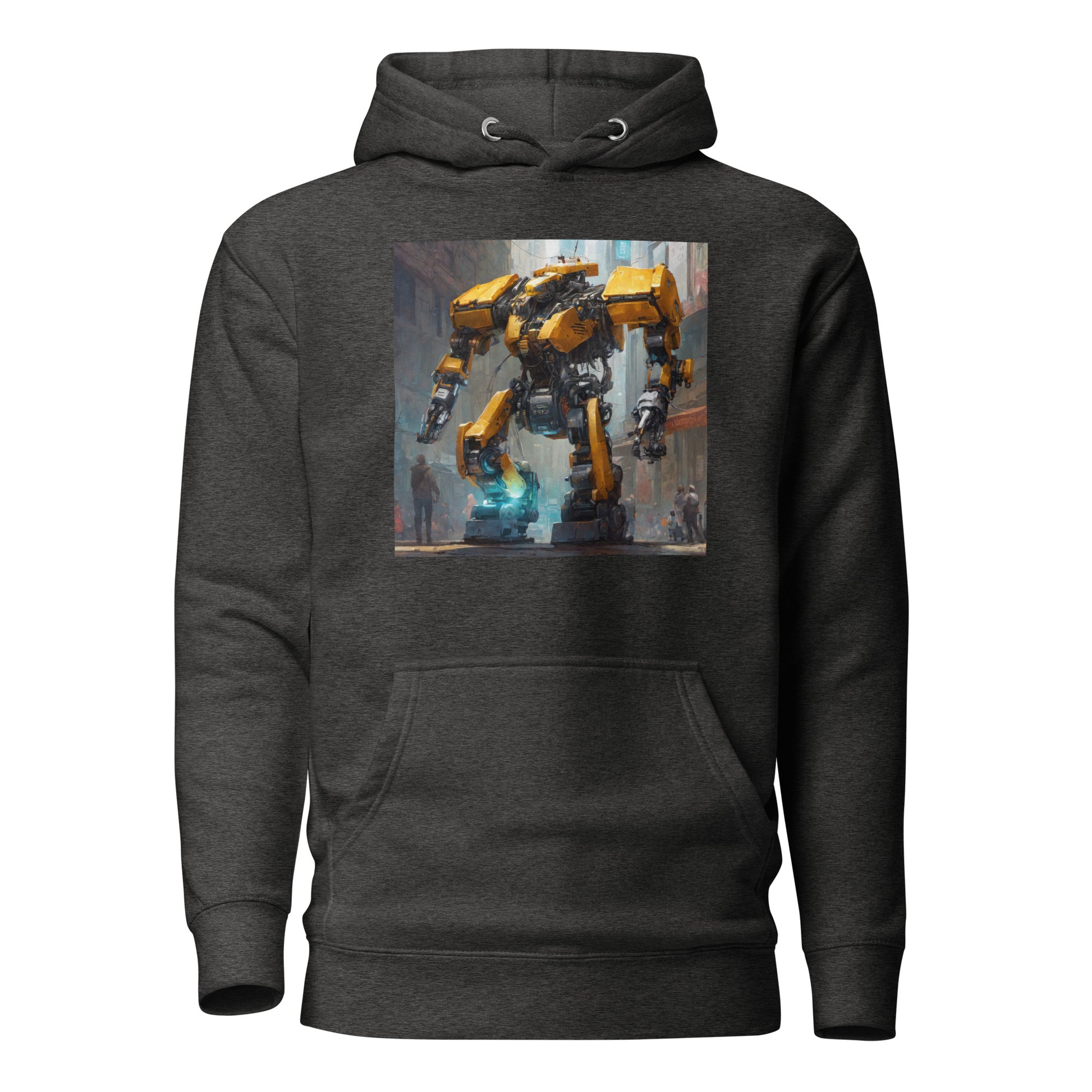 Yellow Mechanical Marvel Men's Hoodie Charcoal Heather