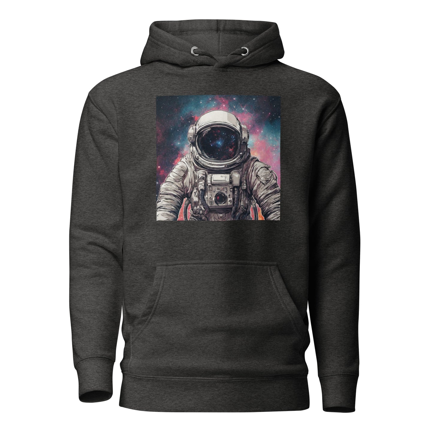 Galactic Astronaut Men's Pullover Sweatshirt Hoodie Charcoal Heather