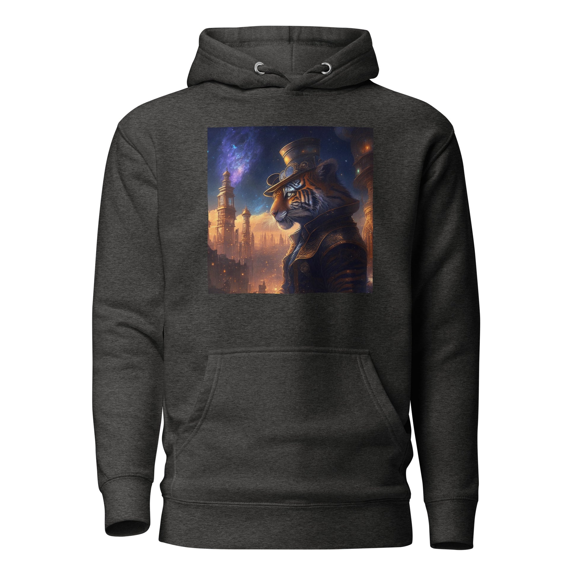 Midnight Tiger Men's Hoodie Charcoal Heather