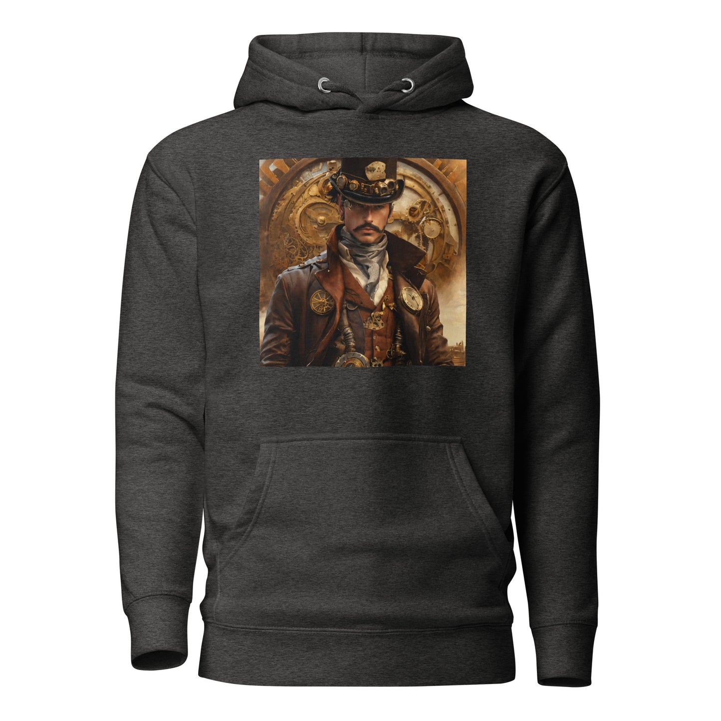 Brass and Copper Cowboy Men's Steampunk Hoodie Charcoal Heather