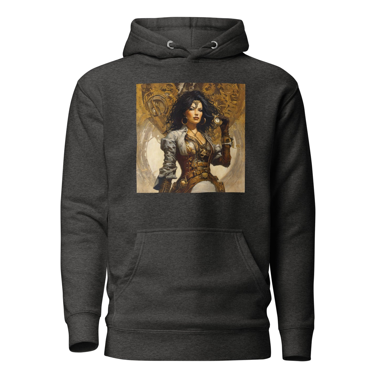 Steampunk Cowgirl Men's Hoodie Charcoal Heather