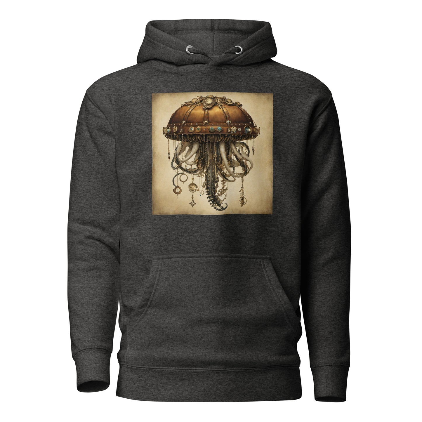 Steampunk Jellyfish Men's Hoodie Charcoal Heather