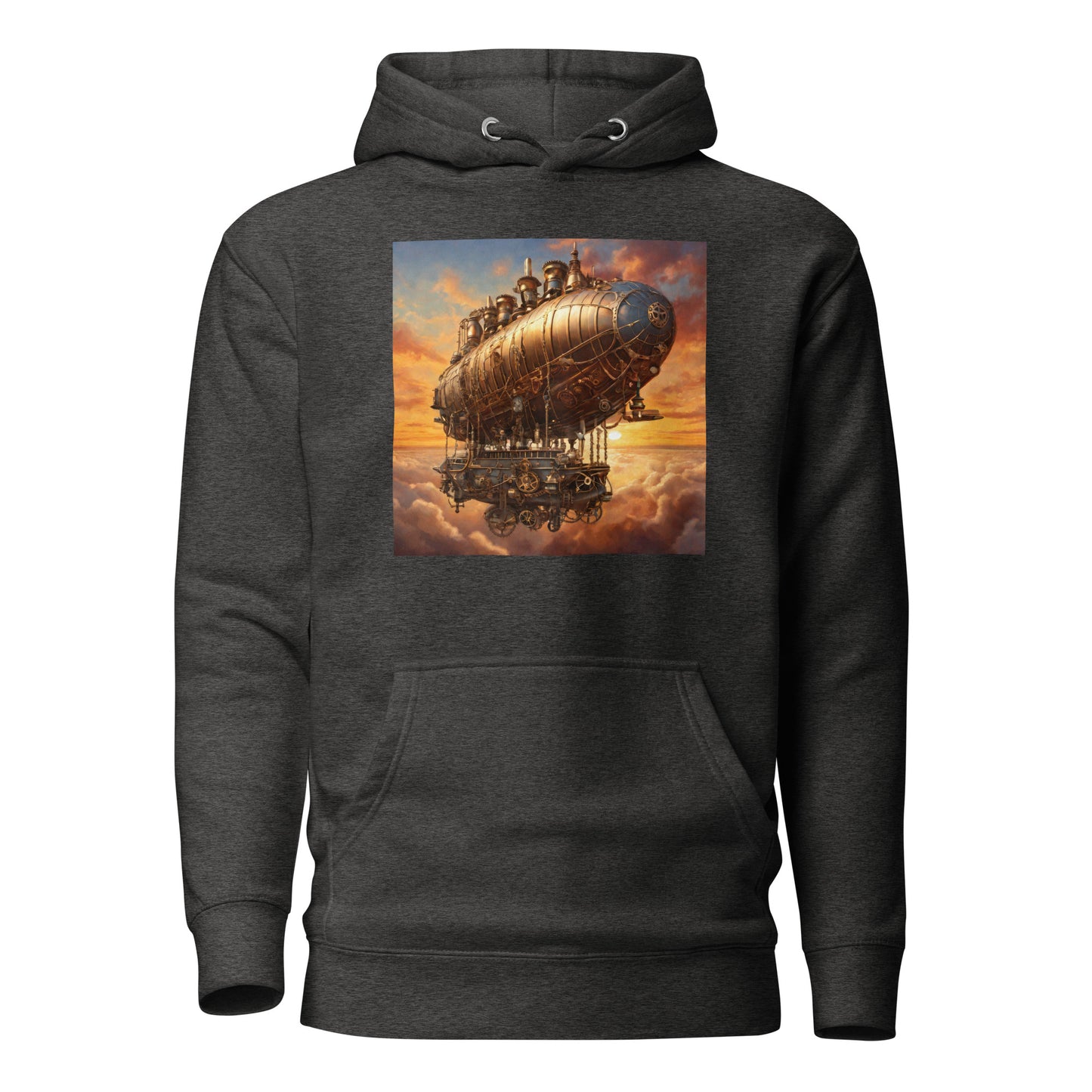 Amazing Airship Men's Steampunk Hoodie Charcoal Heather