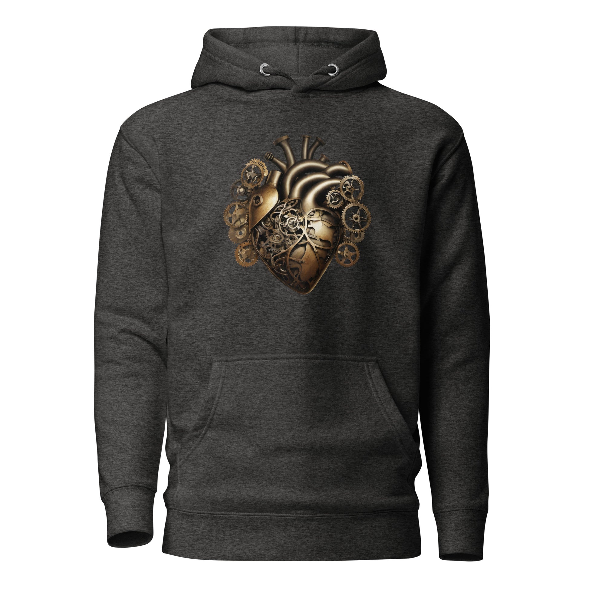 Gear & Valve Men's Steampunk Hoodie Charcoal Heather