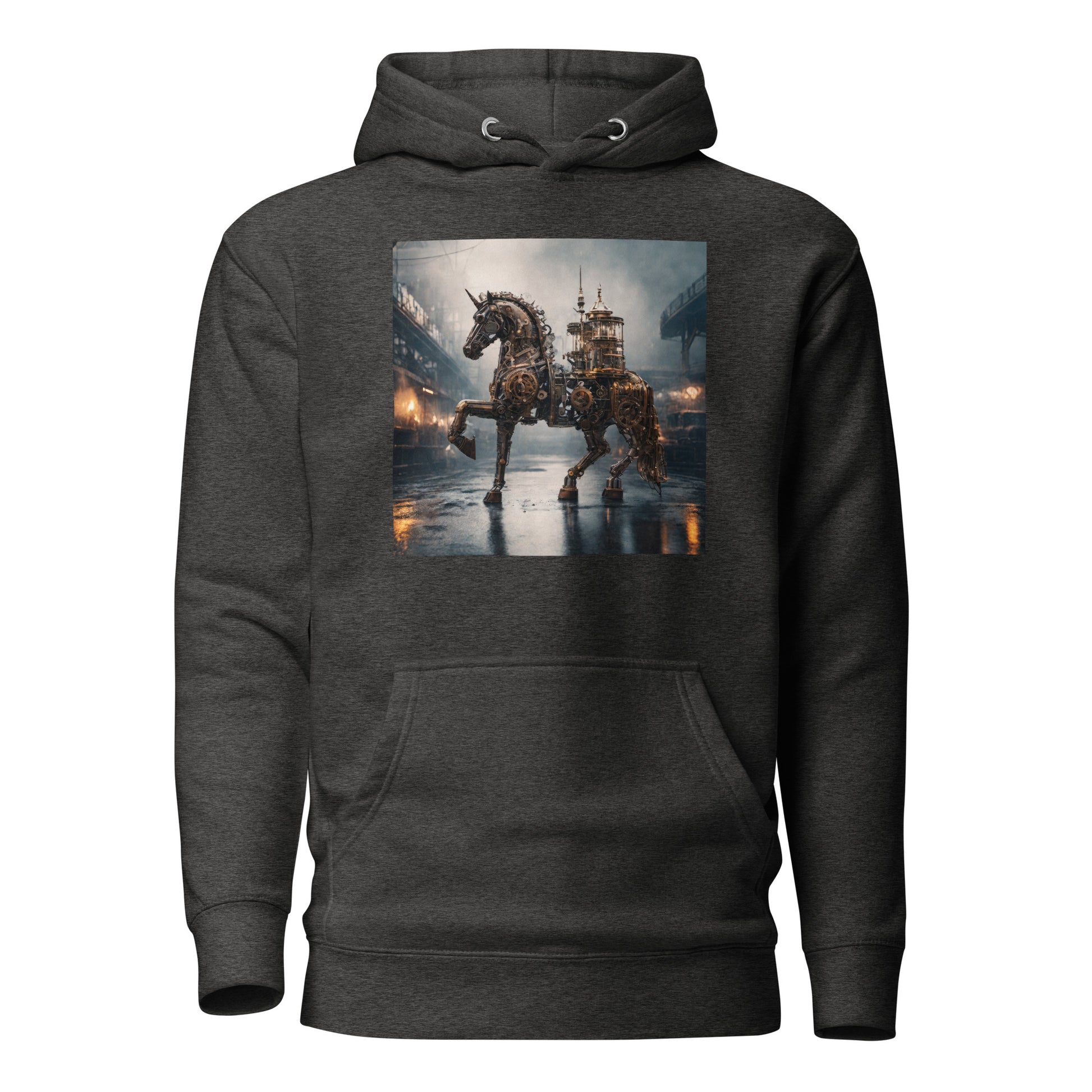 Steampunked Horse Men's Hoodie Charcoal Heather