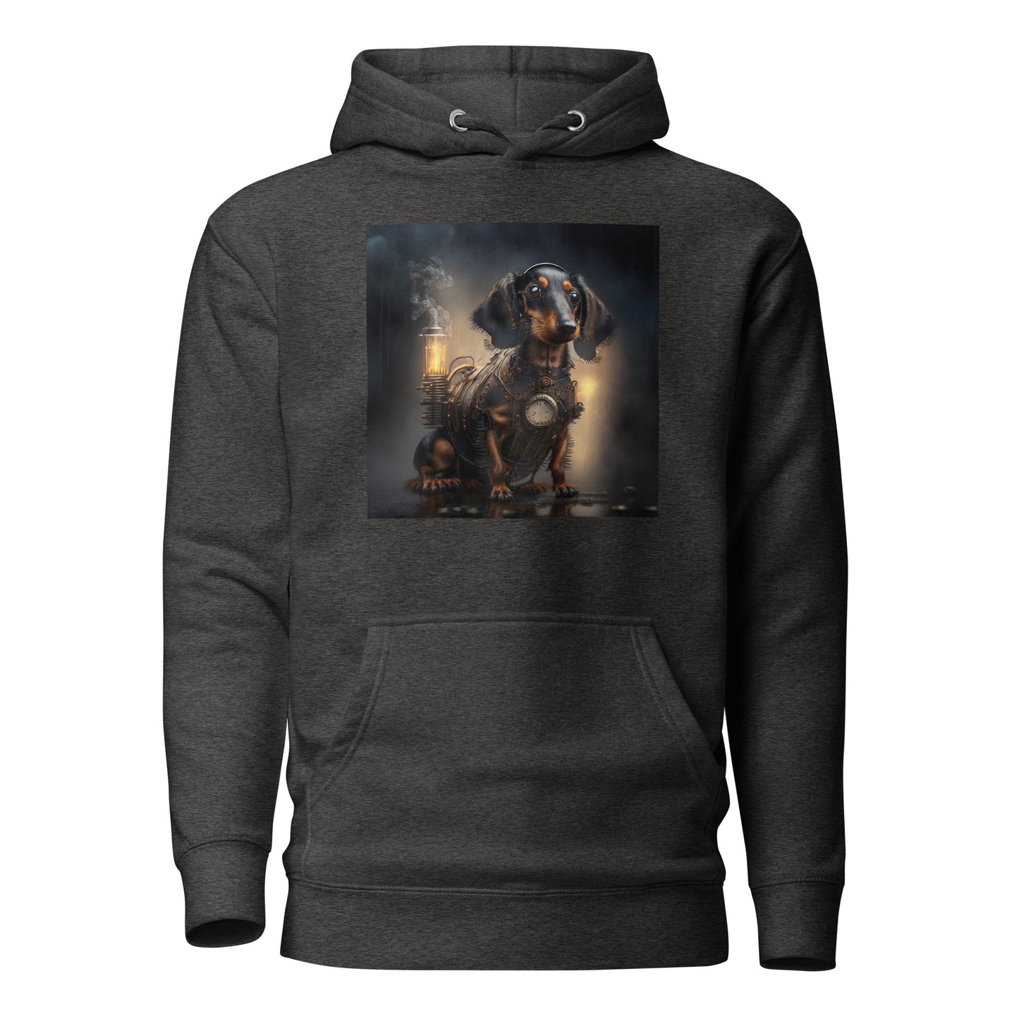 Pump Powered Pooch Men's Steampunk Hoodie Charcoal Heather